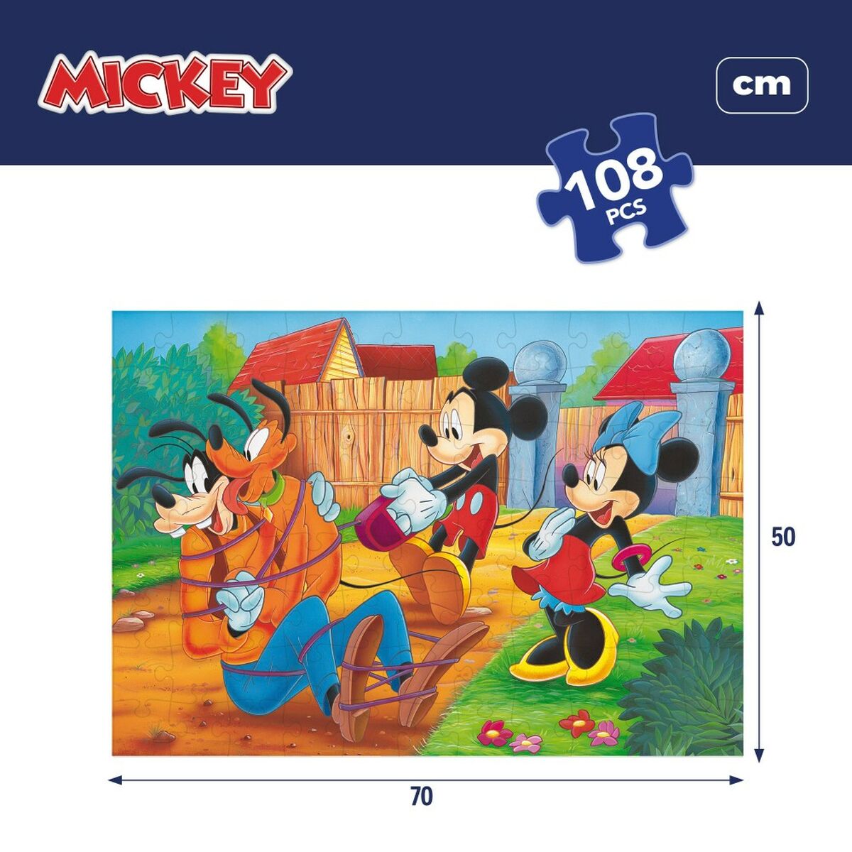 Детский паззл Mickey Mouse Двухстороннее 108 Предметы 70 x 1,5 x 50 cm (6 штук)-6