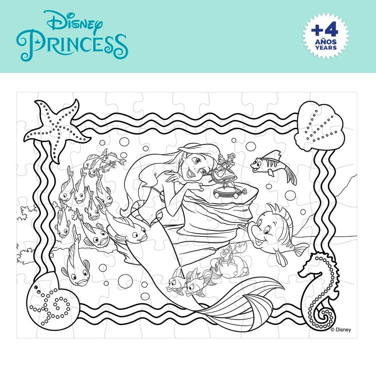 Детский паззл Disney Princess 60 Предметы 70 x 1,5 x 50 cm Двухстороннее (6 штук)-4