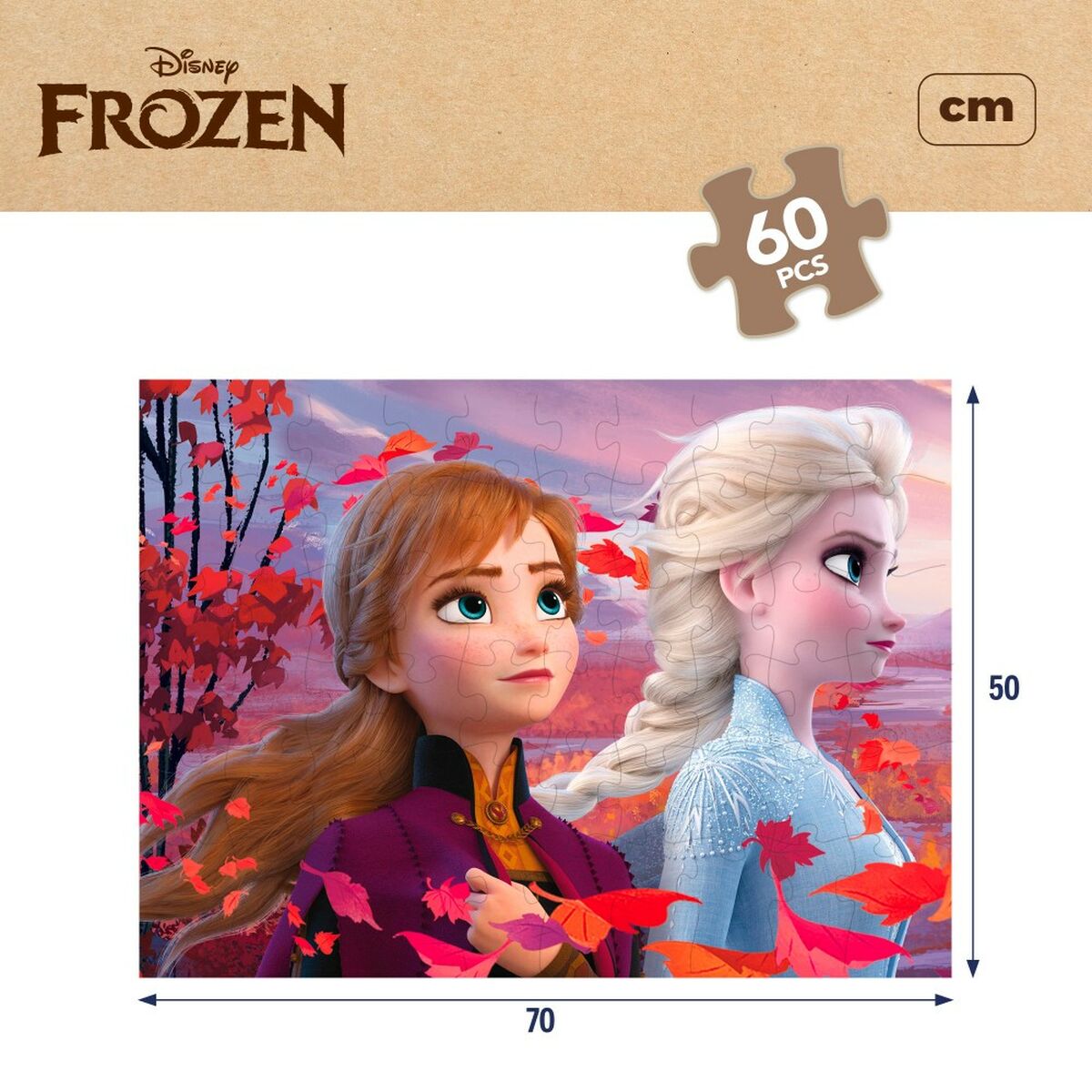 Детский паззл Frozen Двухстороннее 60 Предметы 70 x 1,5 x 50 cm (12 штук)-6