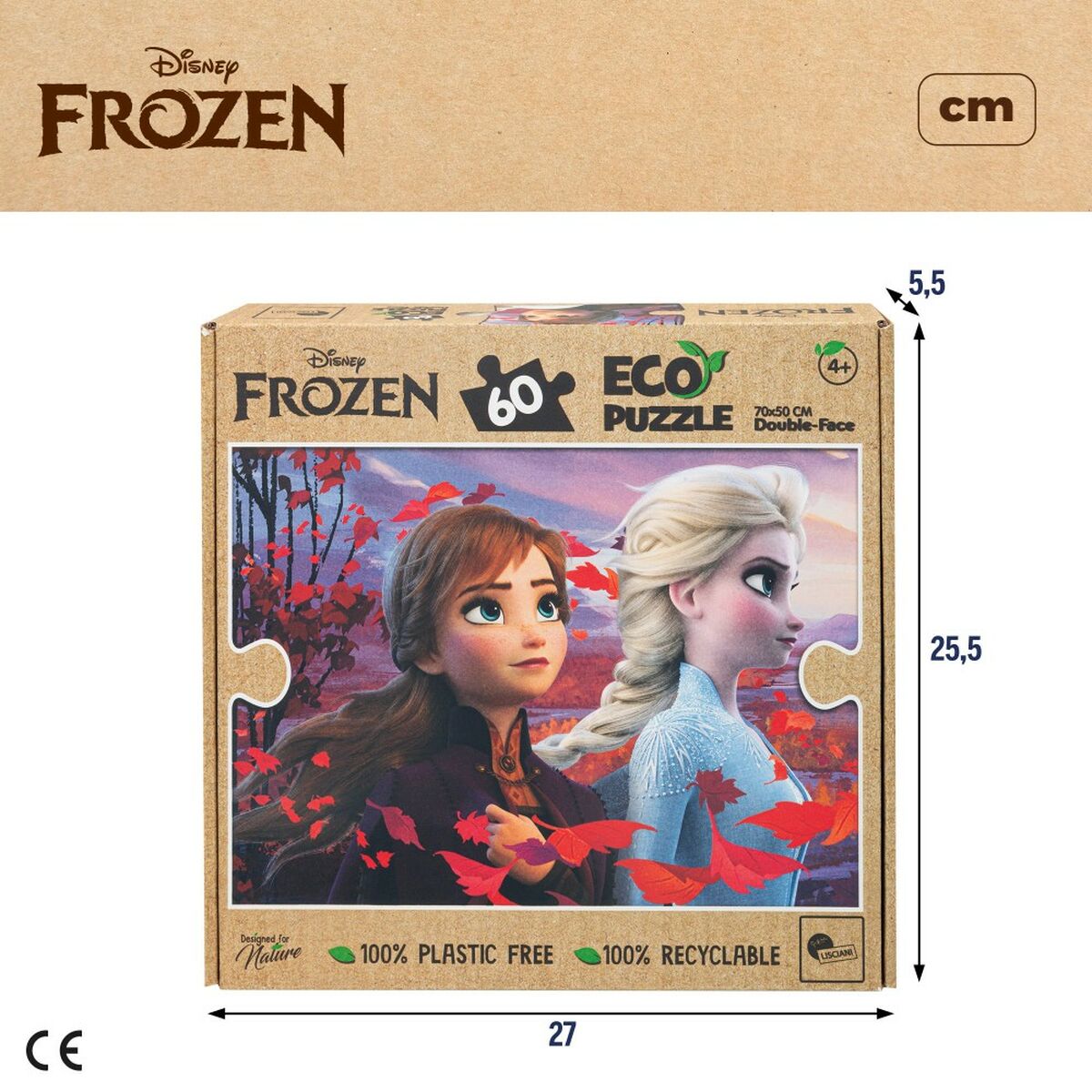 Детский паззл Frozen Двухстороннее 60 Предметы 70 x 1,5 x 50 cm (12 штук)-7