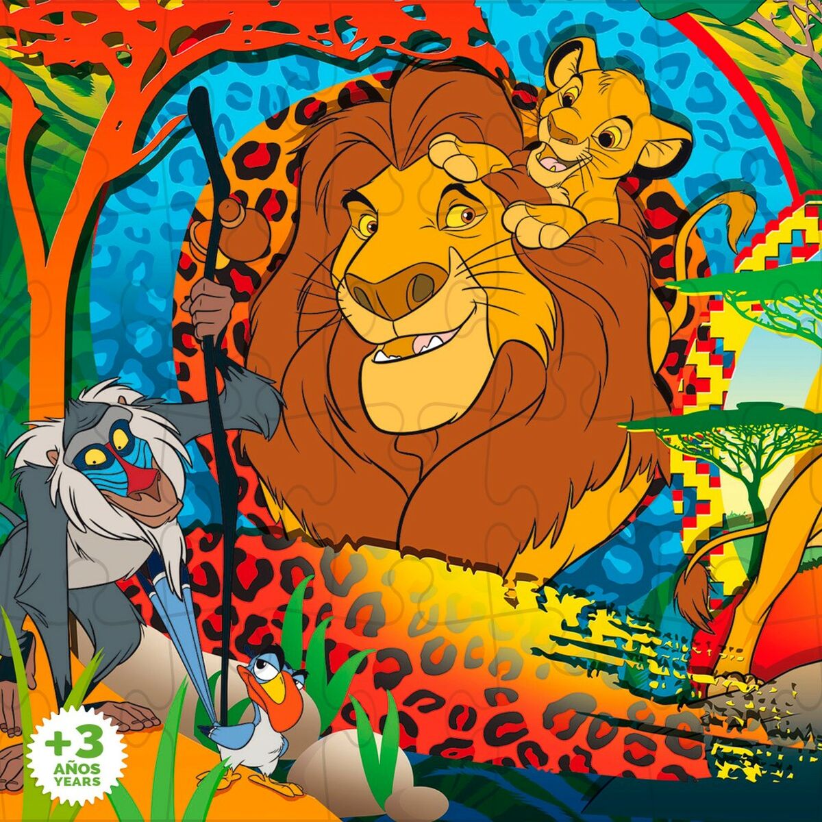 Детский паззл The Lion King Двухстороннее 24 Предметы 70 x 1,5 x 50 cm (12 штук)-5