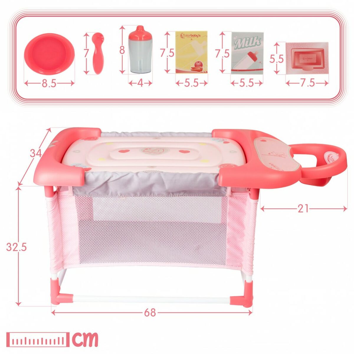 Пеленальный стол для кукол Colorbaby 3-в-1 68 x 32,5 x 34 cm 2 штук-4