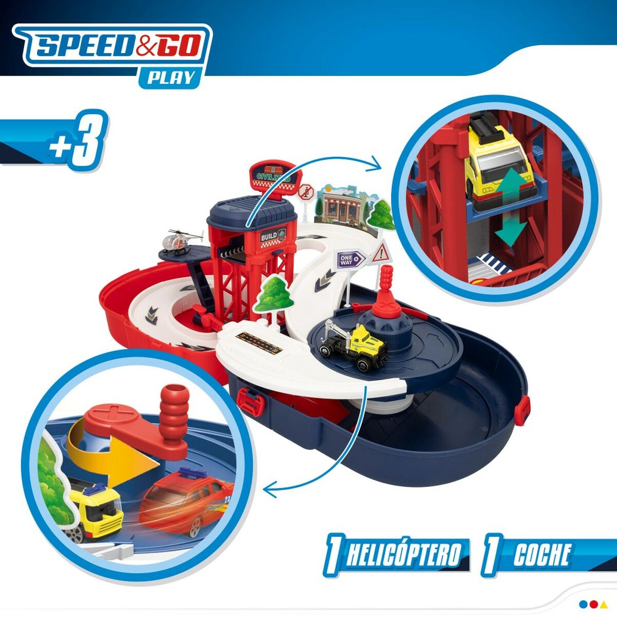 Гараж-паркинг с автомобилями Speed & Go 62 x 25,5 x 33 cm (2 штук)-4