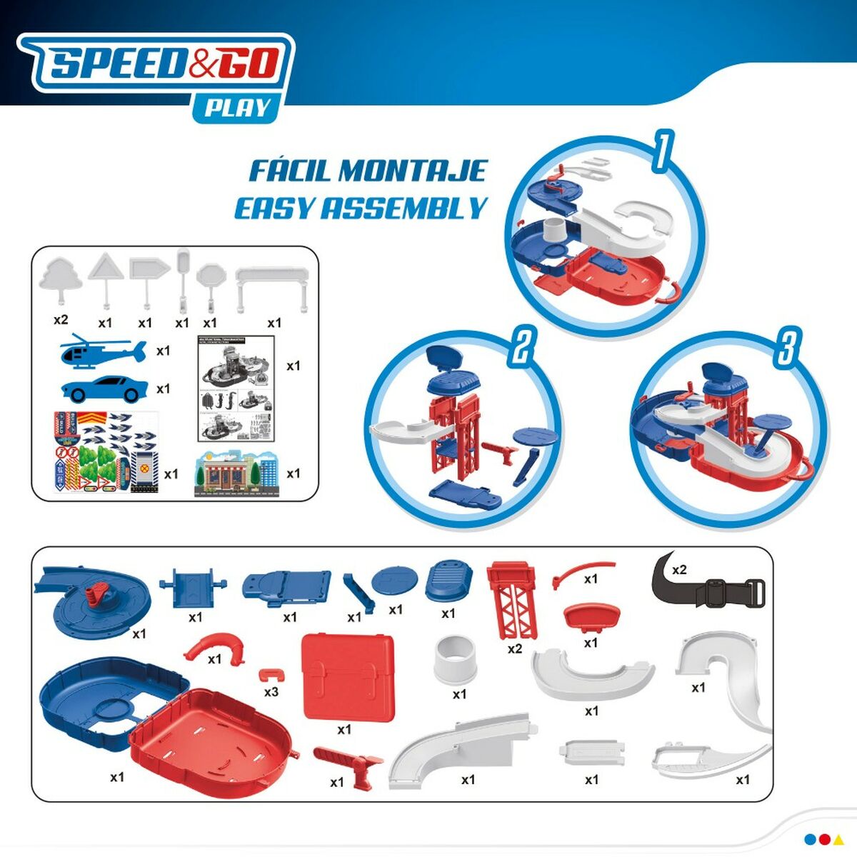 Гараж-паркинг с автомобилями Speed & Go 62 x 25,5 x 33 cm (2 штук)-6