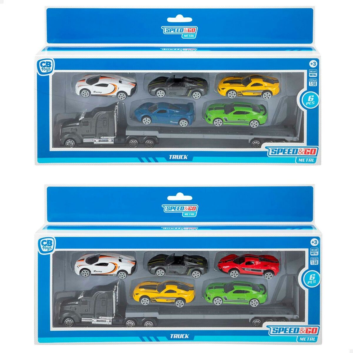 Автовоз и машинки с самозаводом Speed & Go 28 x 5 x 4,5 cm (12 штук)-3