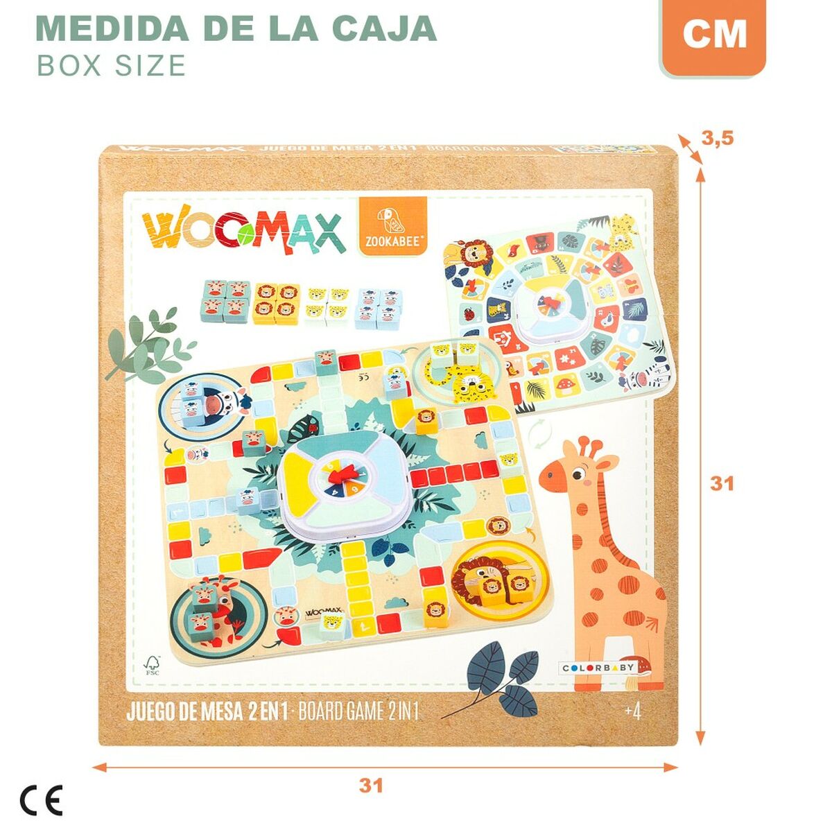 Доска Parcheesi Woomax Zookabee 30 x 3 x 30 cm Детский Животные (6 штук)-7