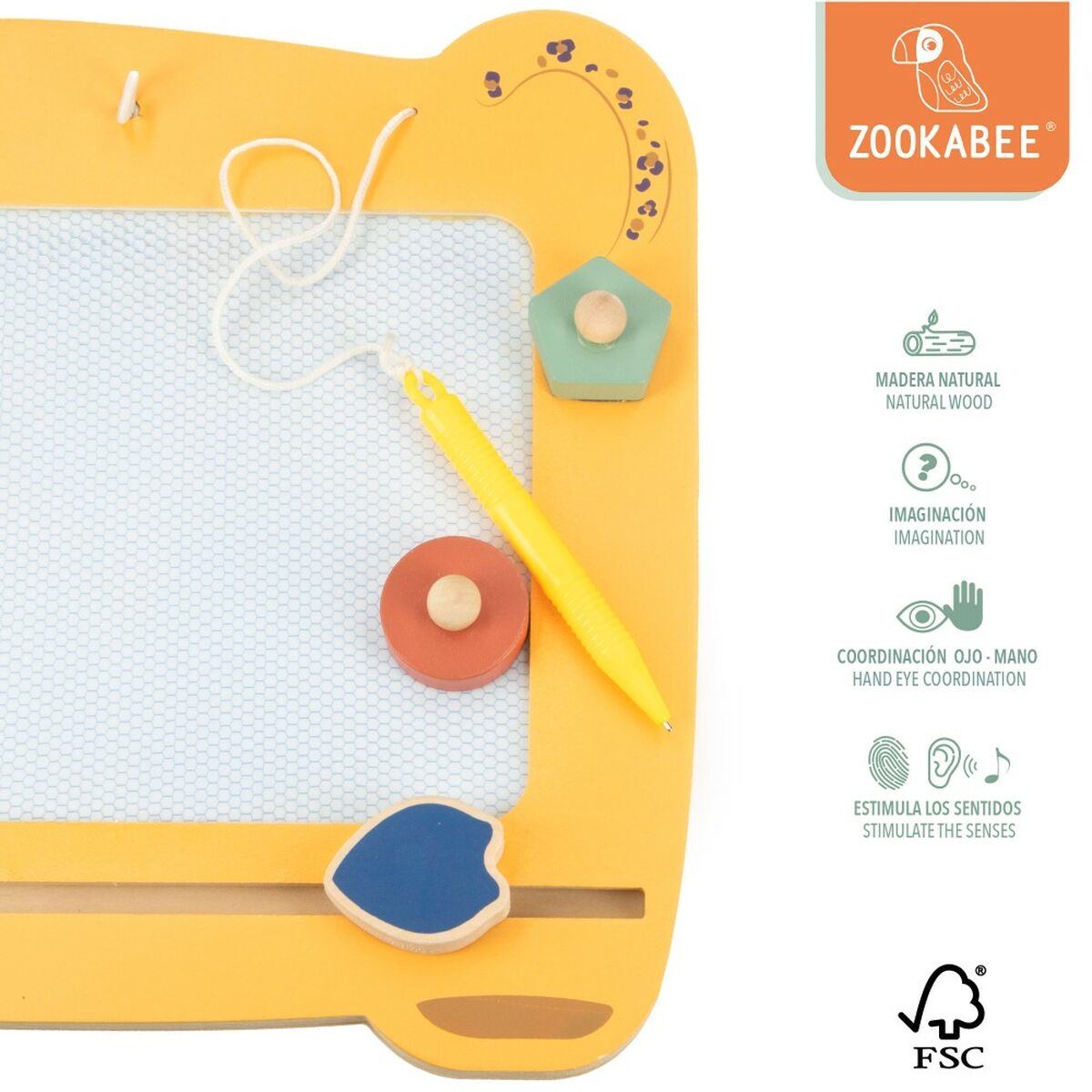 Волшебная доска Woomax Zookabee Тигр Деревянный 30 x 2,5 x 26 cm (6 штук)-4