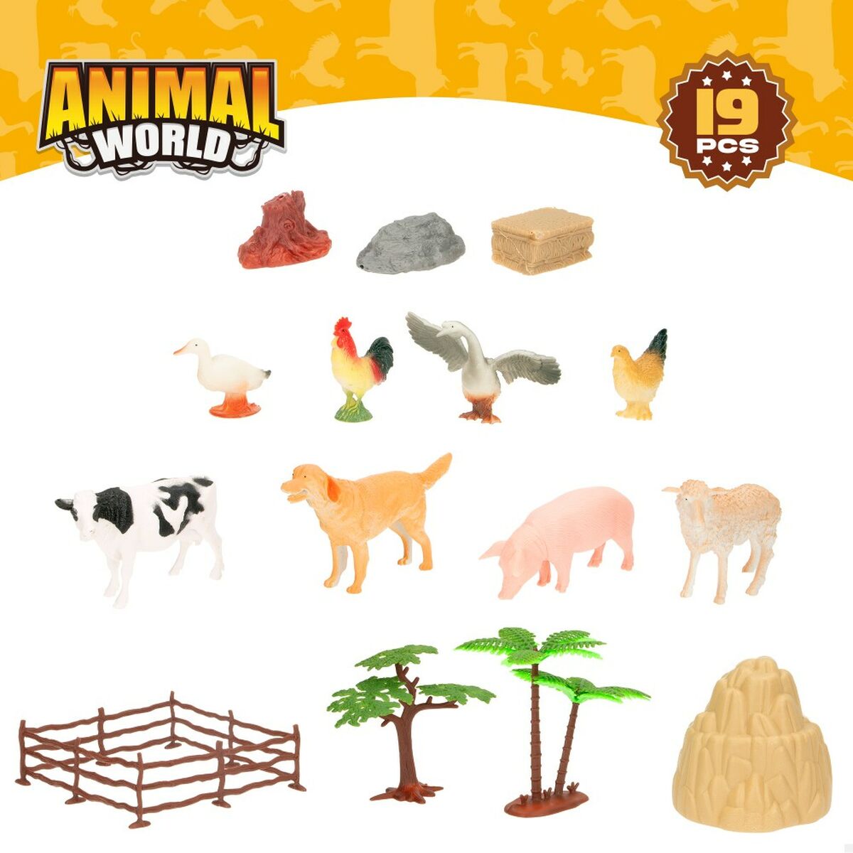 Фигурок животных Colorbaby 19 Предметы Ферма Пластик 13 x 8 x 3 cm (6 штук)-7
