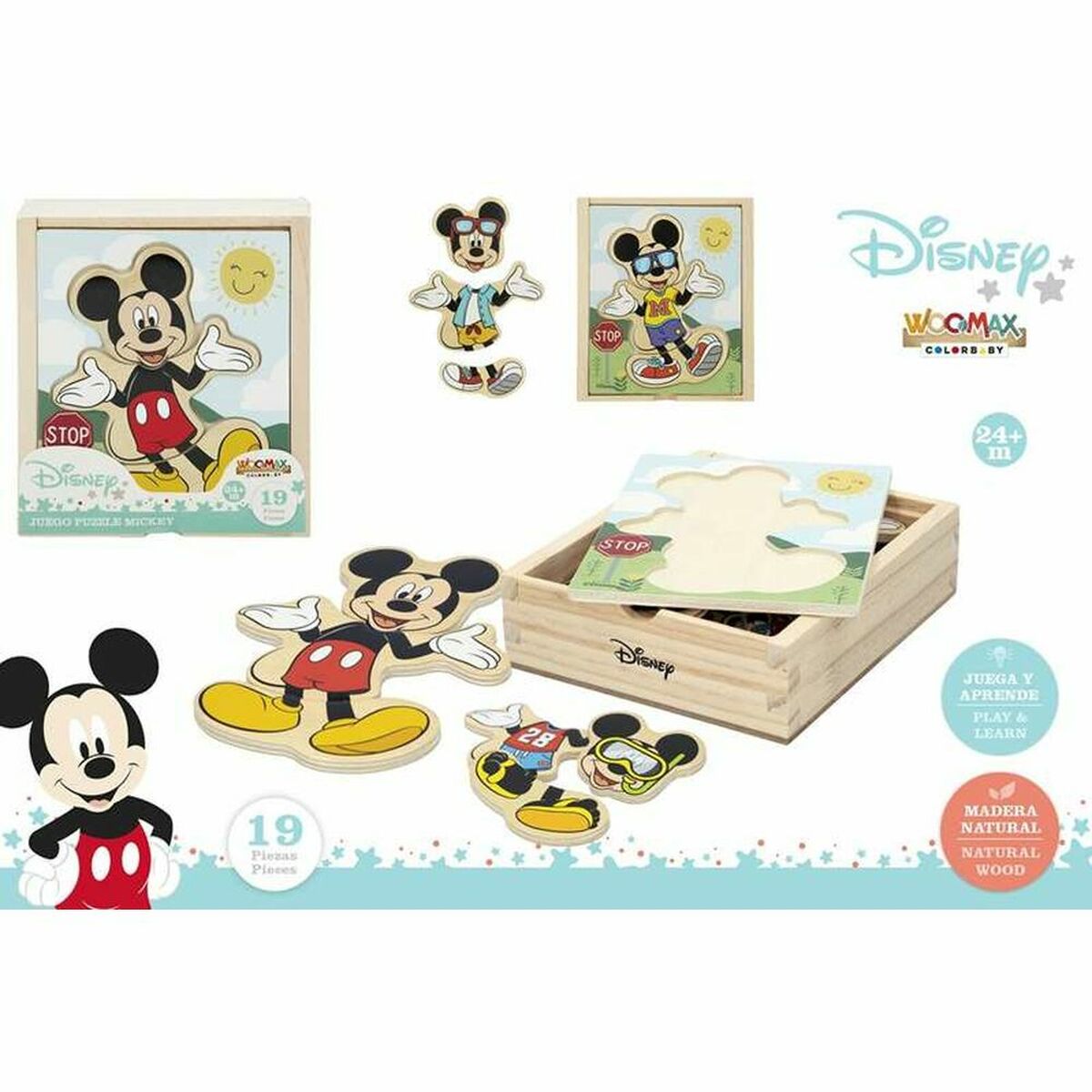 Детский деревянный паззл Disney Деревянный (19 pcs)-2