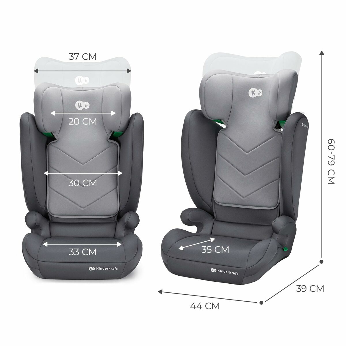 Автокресло Kinderkraft I-SPARK i-Size 100-150 cm Серый-3