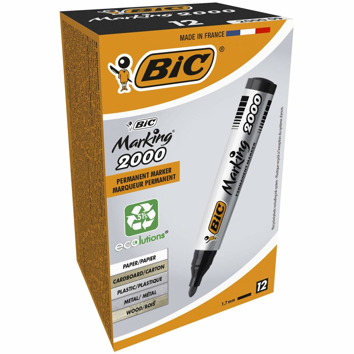 Постоянный маркер Bic Marking 2000 Чёрный-2