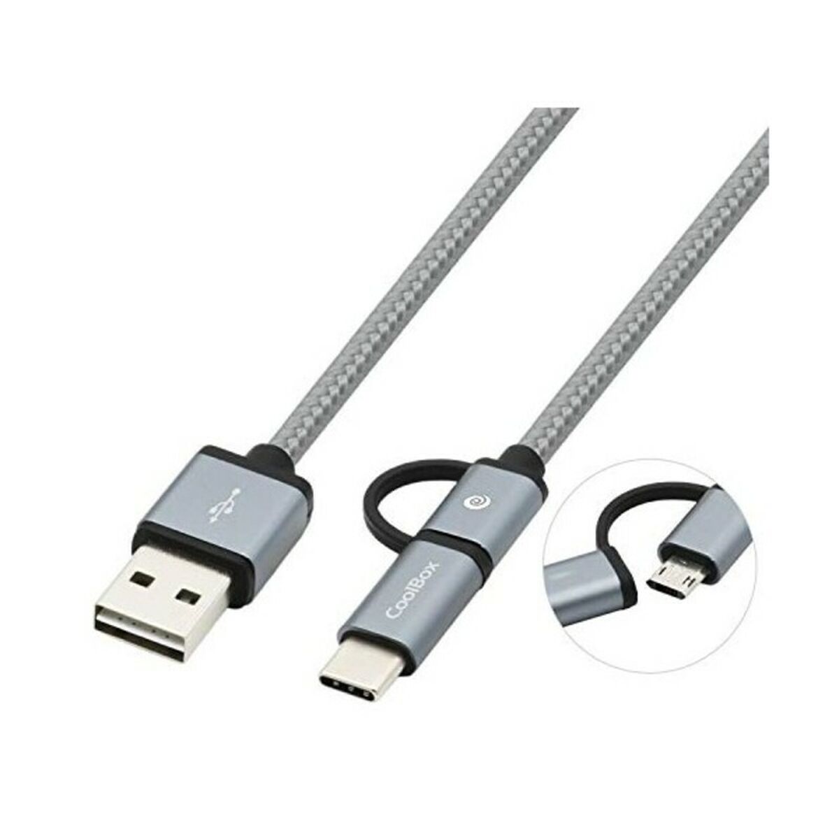 Universal cable USB-MicroUSB/USB C CoolBox COO-CAB-U2MC-2