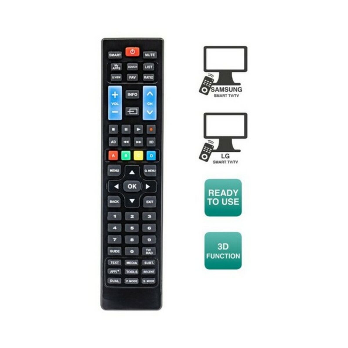 Пульт управления для Смарт-ТВ Ewent EW1575 Чёрный-2