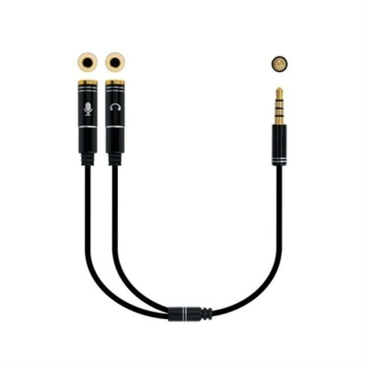 Jack audio cable (3.5 mm) NANOCABLE 10 separation cable. 24. 120 White Black-2