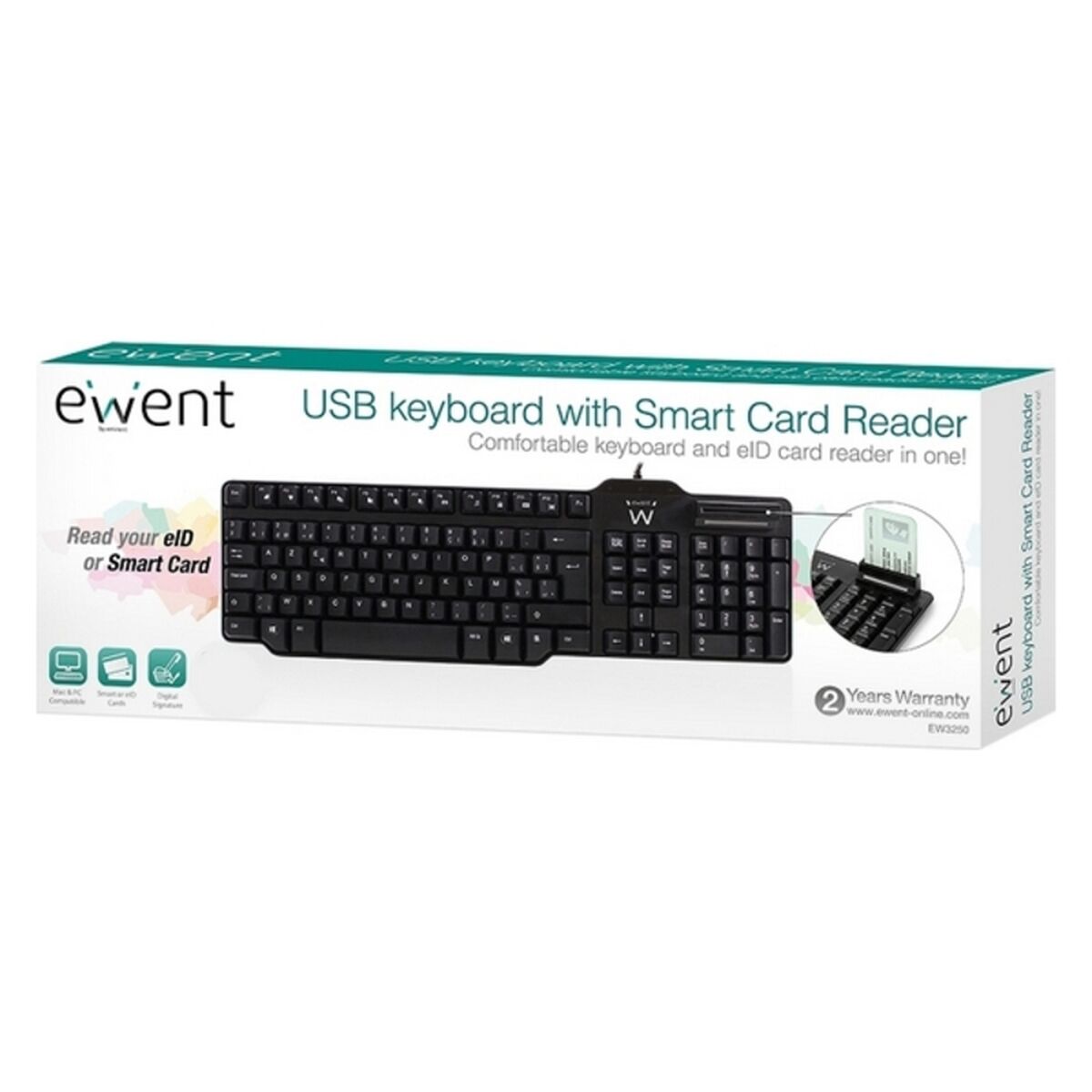 Клавиатура с ридером Ewent EW3252 DNI Чёрный-2