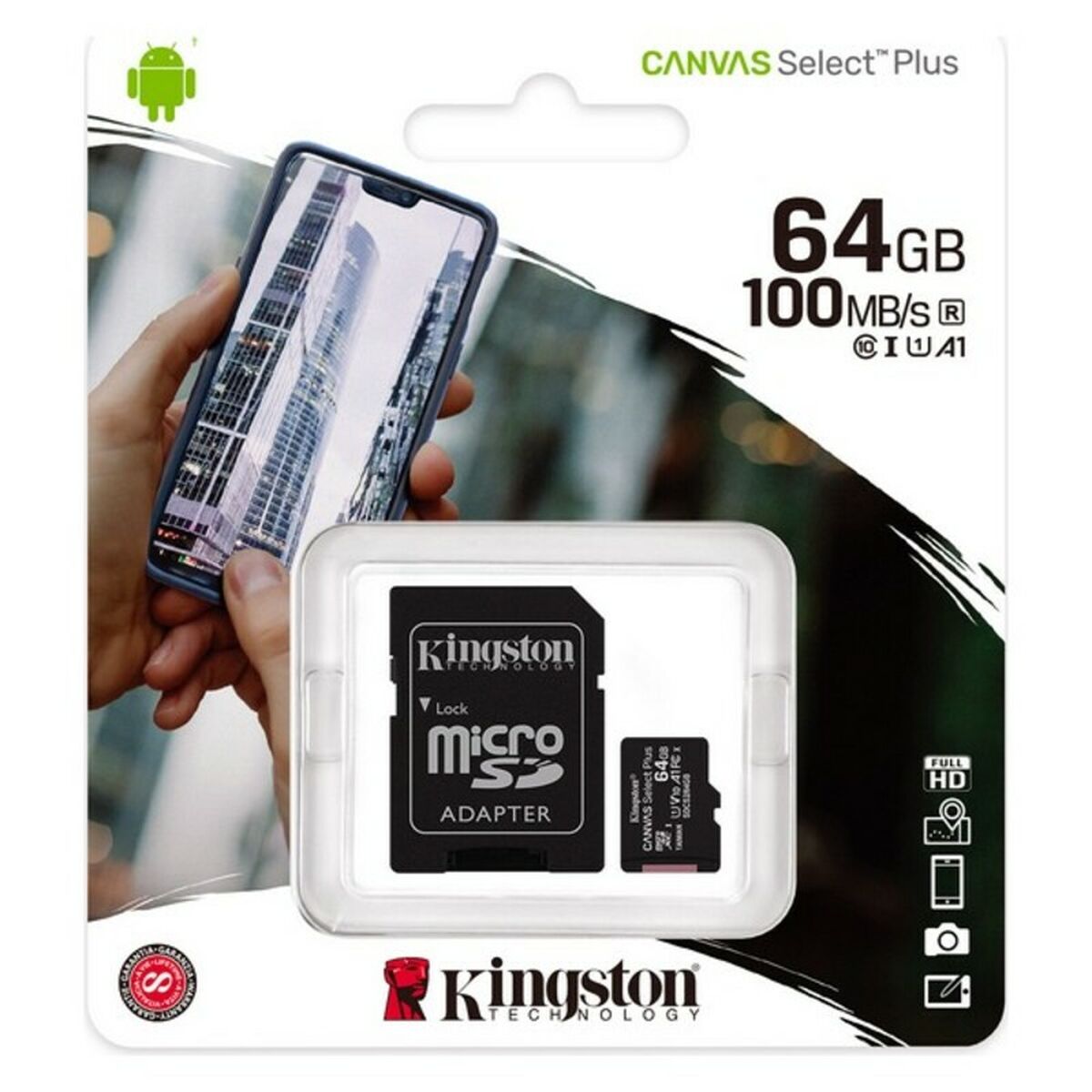 Карта памяти микро-SD с адаптером Kingston SDCS2 100 MB/s exFAT-2