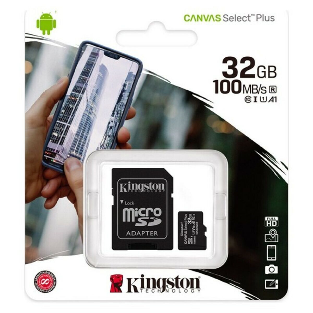 Карта памяти микро-SD с адаптером Kingston SDCS2 100 MB/s exFAT-4