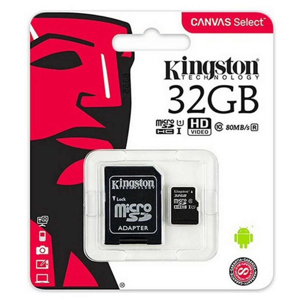 Карта памяти микро-SD с адаптером Kingston SDCS2 100 MB/s exFAT-5