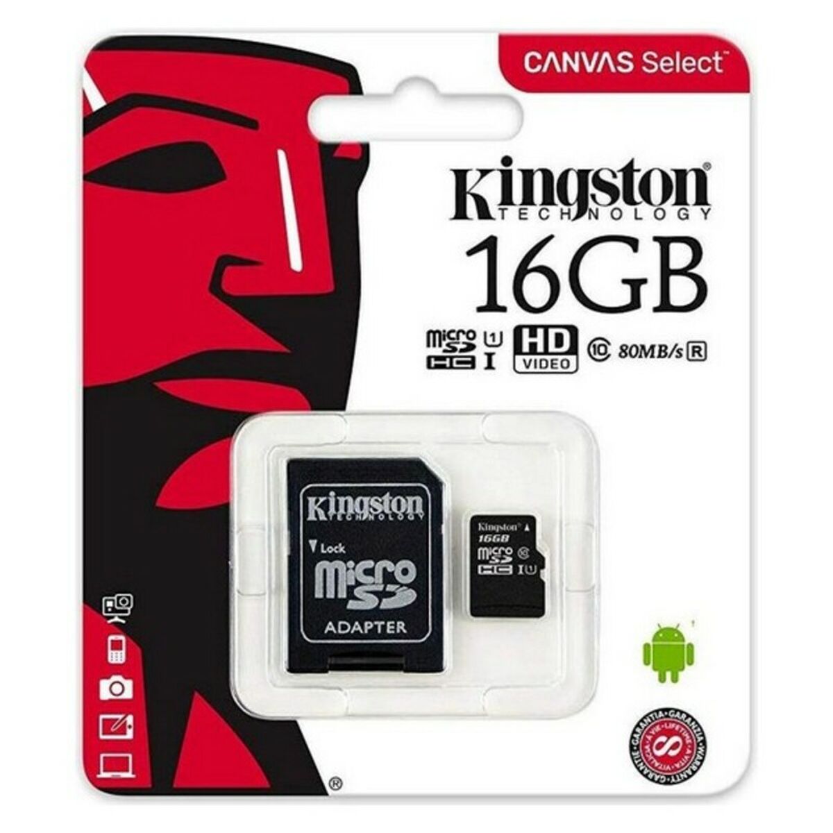 Карта памяти микро-SD с адаптером Kingston SDCS2 100 MB/s exFAT-6