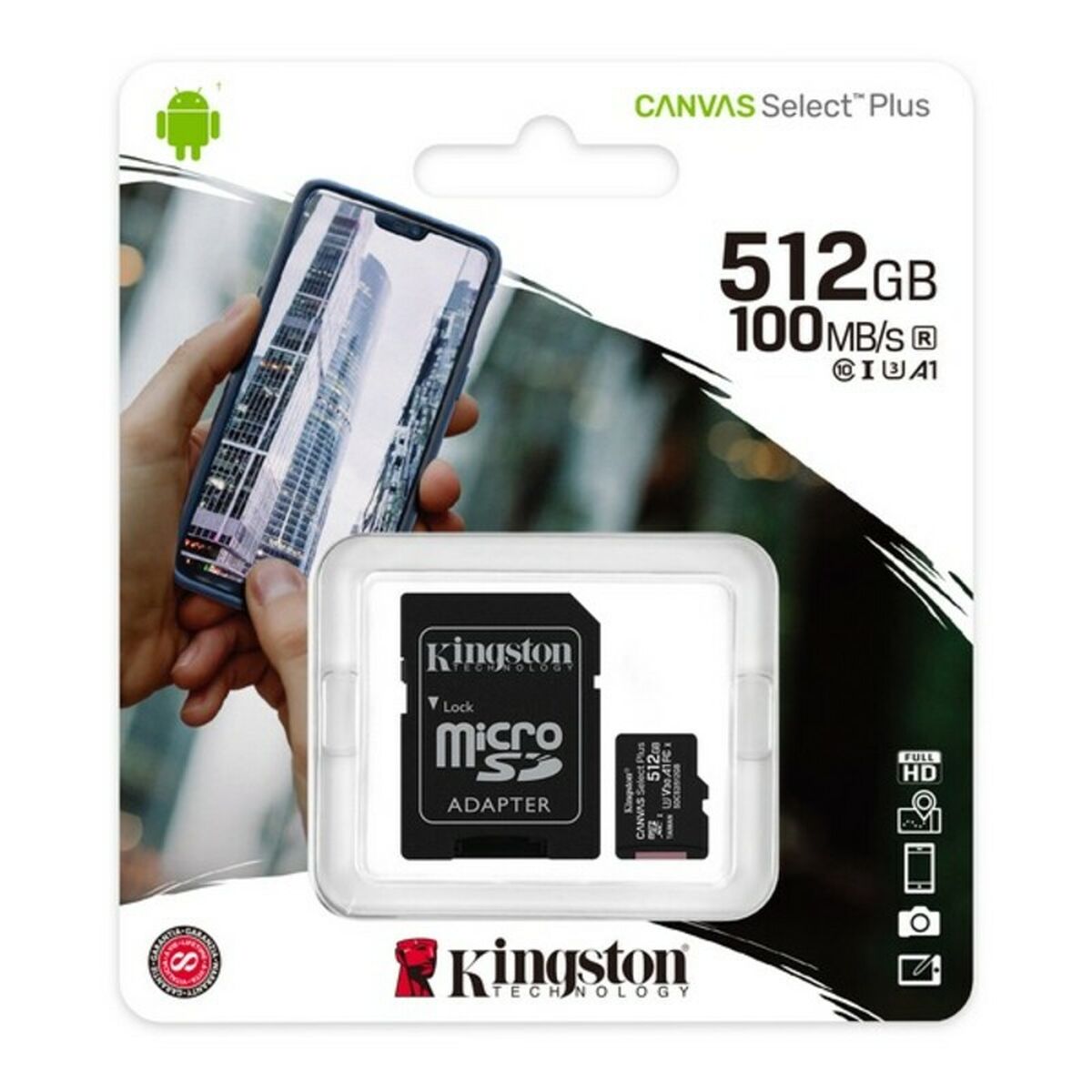 Карта памяти микро-SD с адаптером Kingston SDCS2 100 MB/s-6