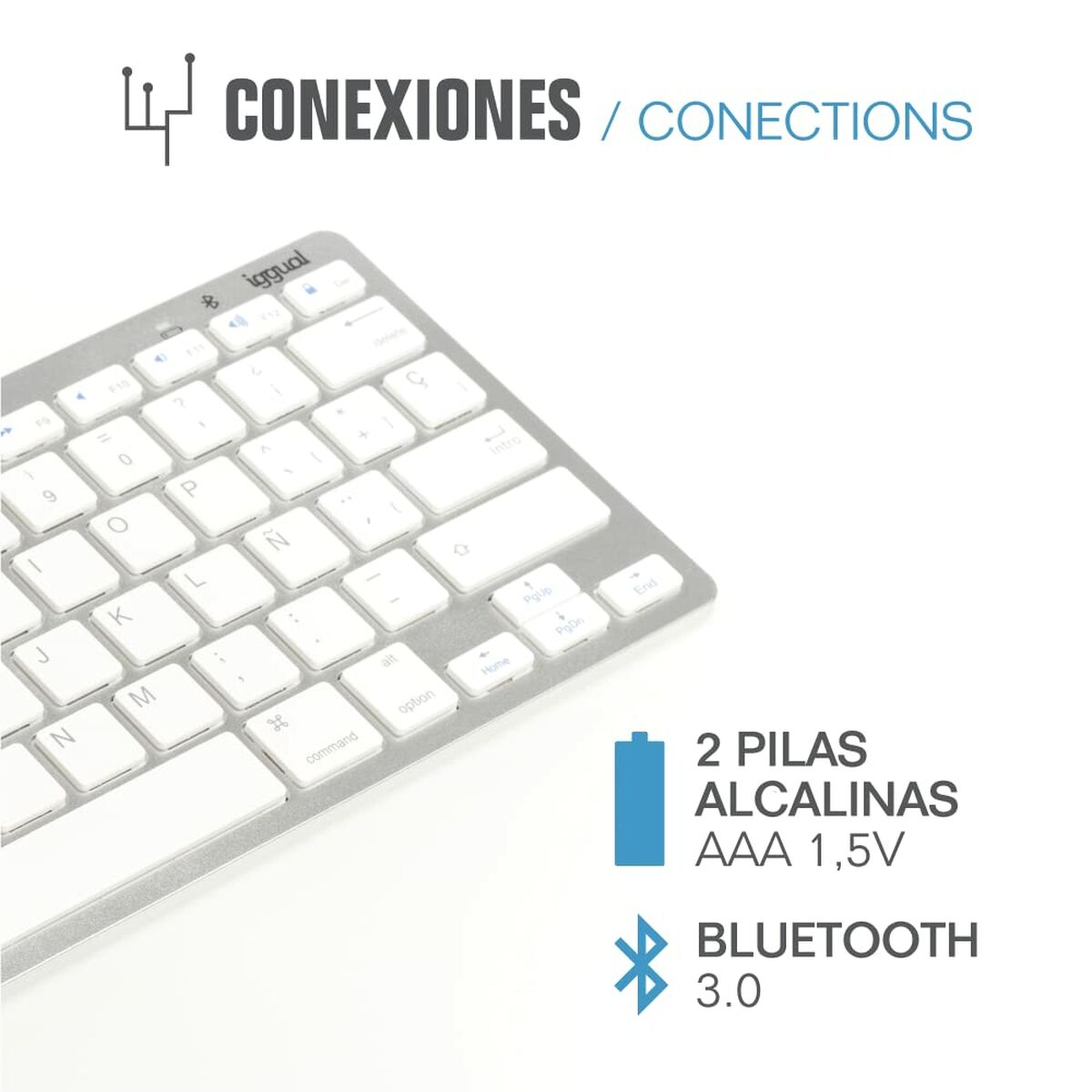 Bluetooth-клавиатура iggual IGG316788 испанский Обезьяна (1 Предметы)-2