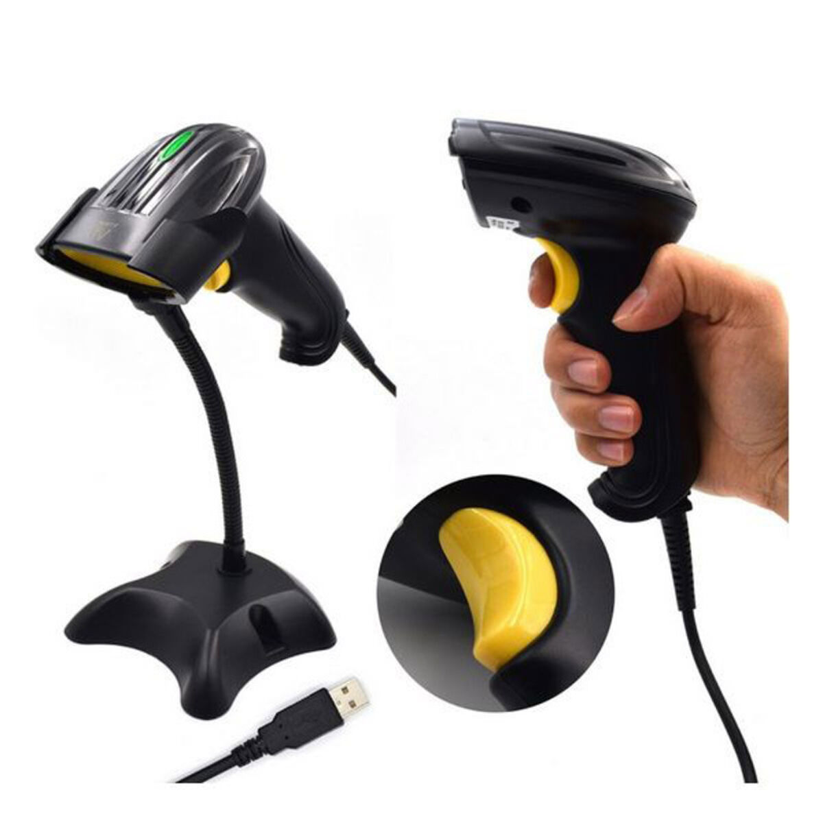 Сканер штрих-кода с подставкой Ewent EW3400 LED USB-2