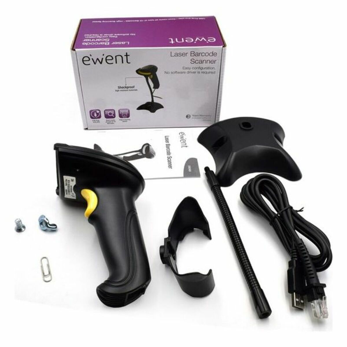 Сканер штрих-кода с подставкой Ewent EW3400 LED USB-3