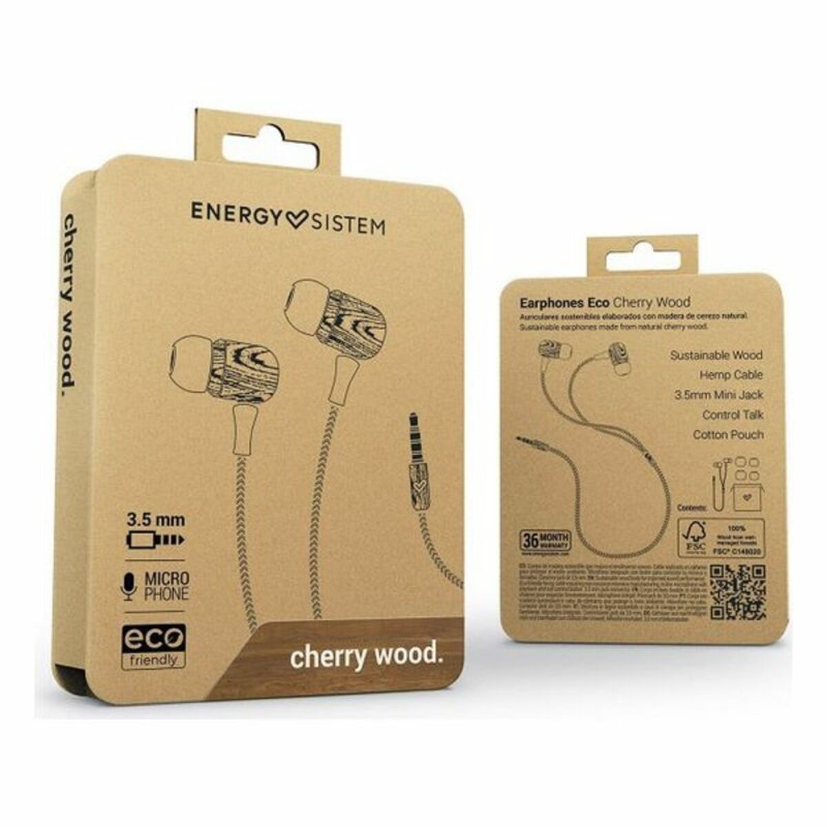 Наушники с микрофоном Energy Sistem Eco Wood-3