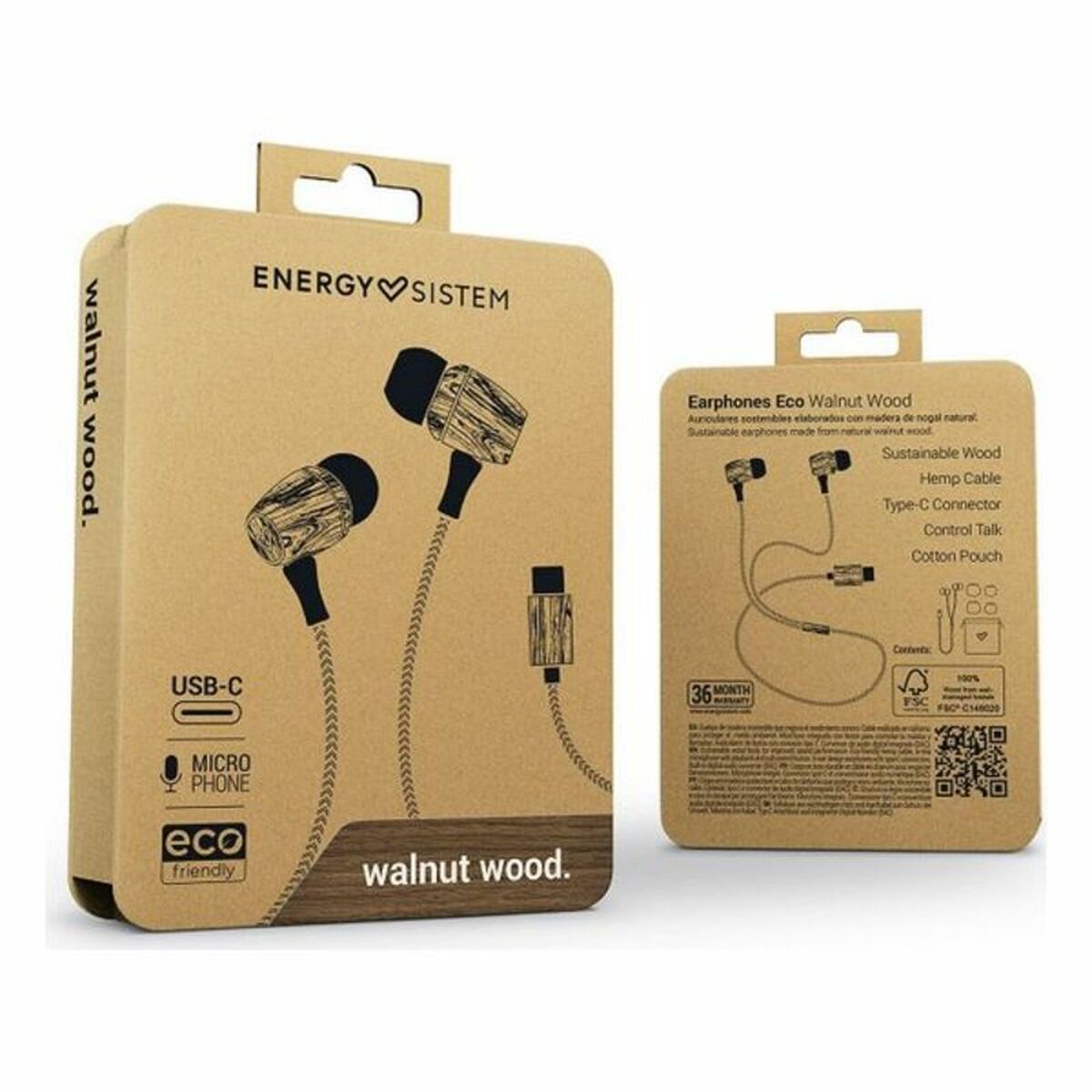 Наушники с микрофоном Energy Sistem Eco Wood-8