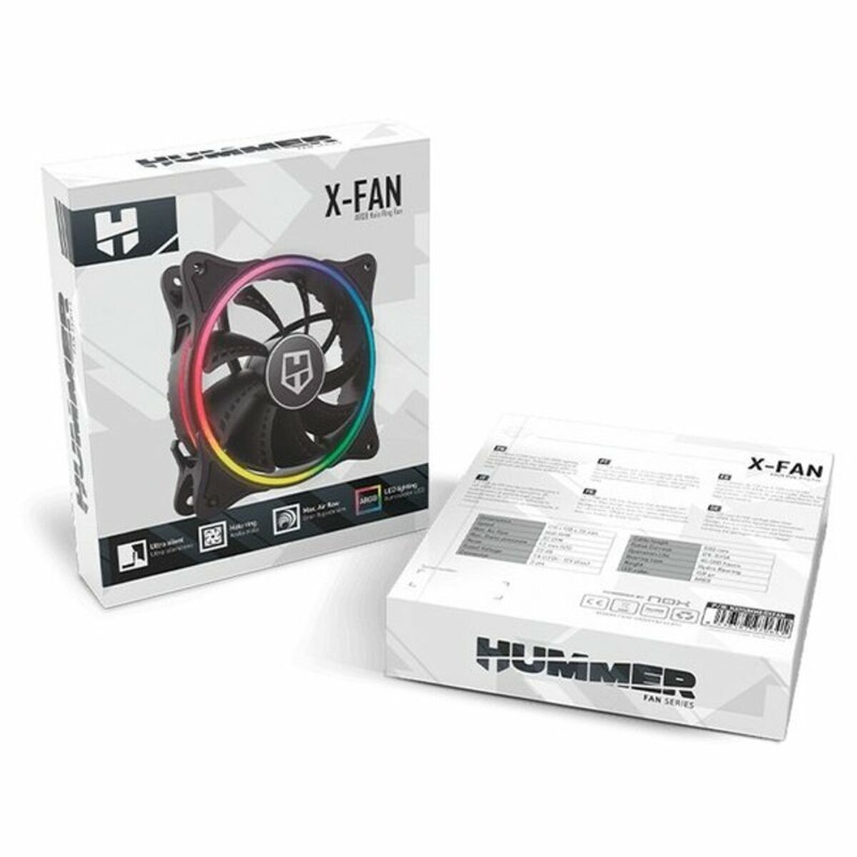 Вентилятор Nox NXHUMMERXFAN Ø 12 cm 1100 rpm LED ARGB-2