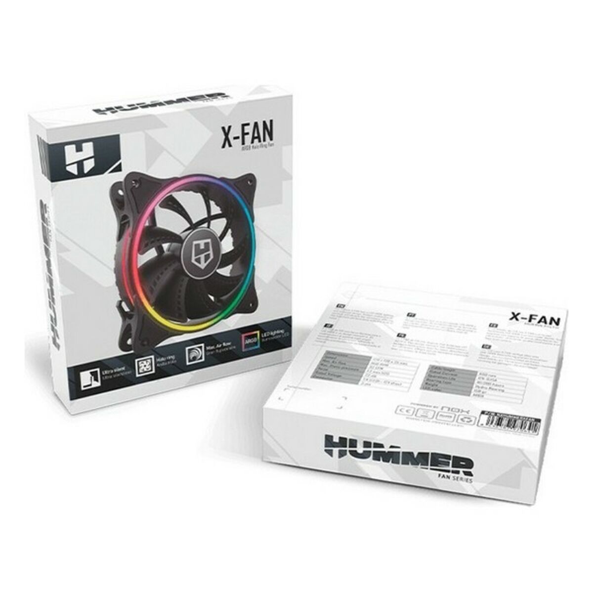 Вентилятор Nox NXHUMMERXFAN Ø 12 cm 1100 rpm LED ARGB-4