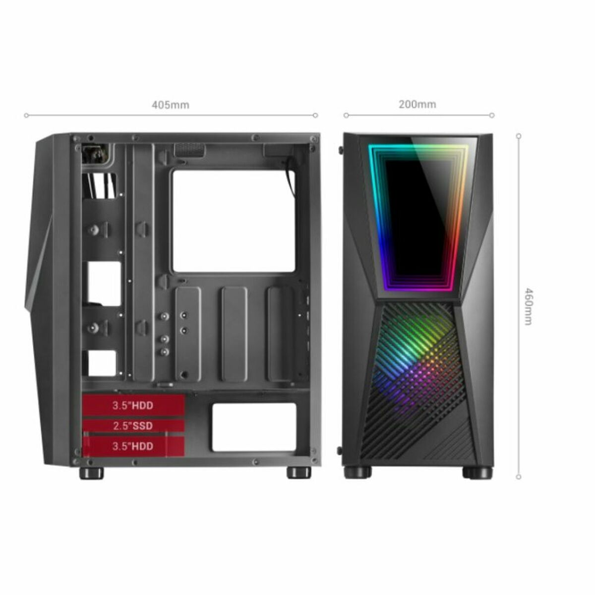 Блок полубашня ATX Galileo Mars Gaming MC777 LED RGB Чёрный-4