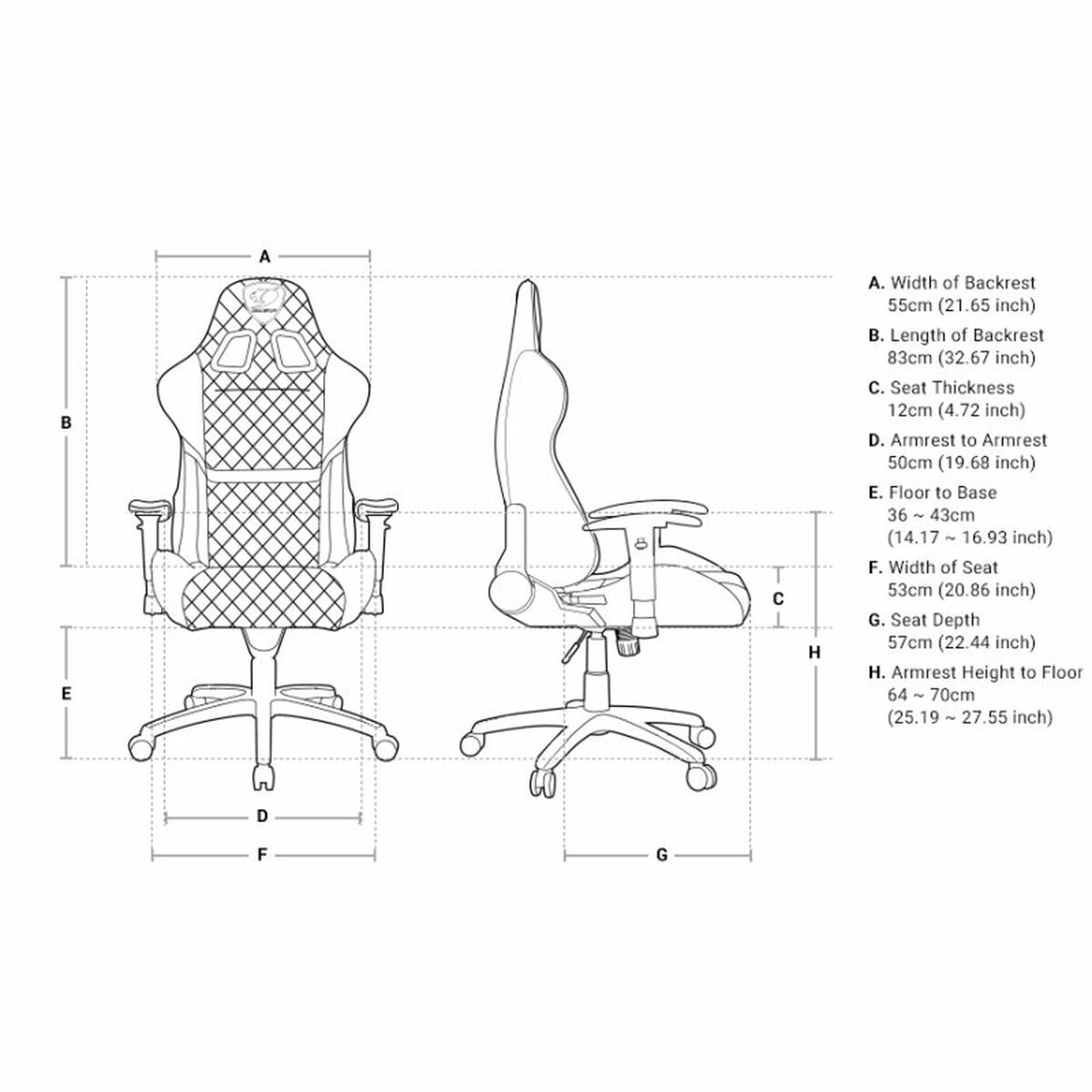 Стул Gaming Cougar Armor One Синий-2