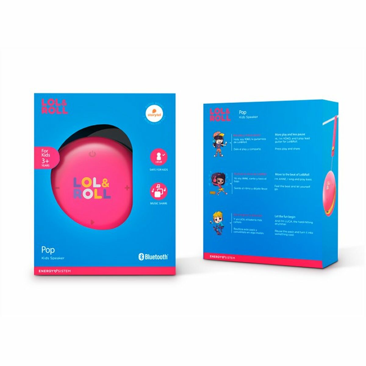 Портативный Bluetooth-динамик Energy Sistem Lol&Roll Pop Kids Розовый 5 W 500 mAh-3