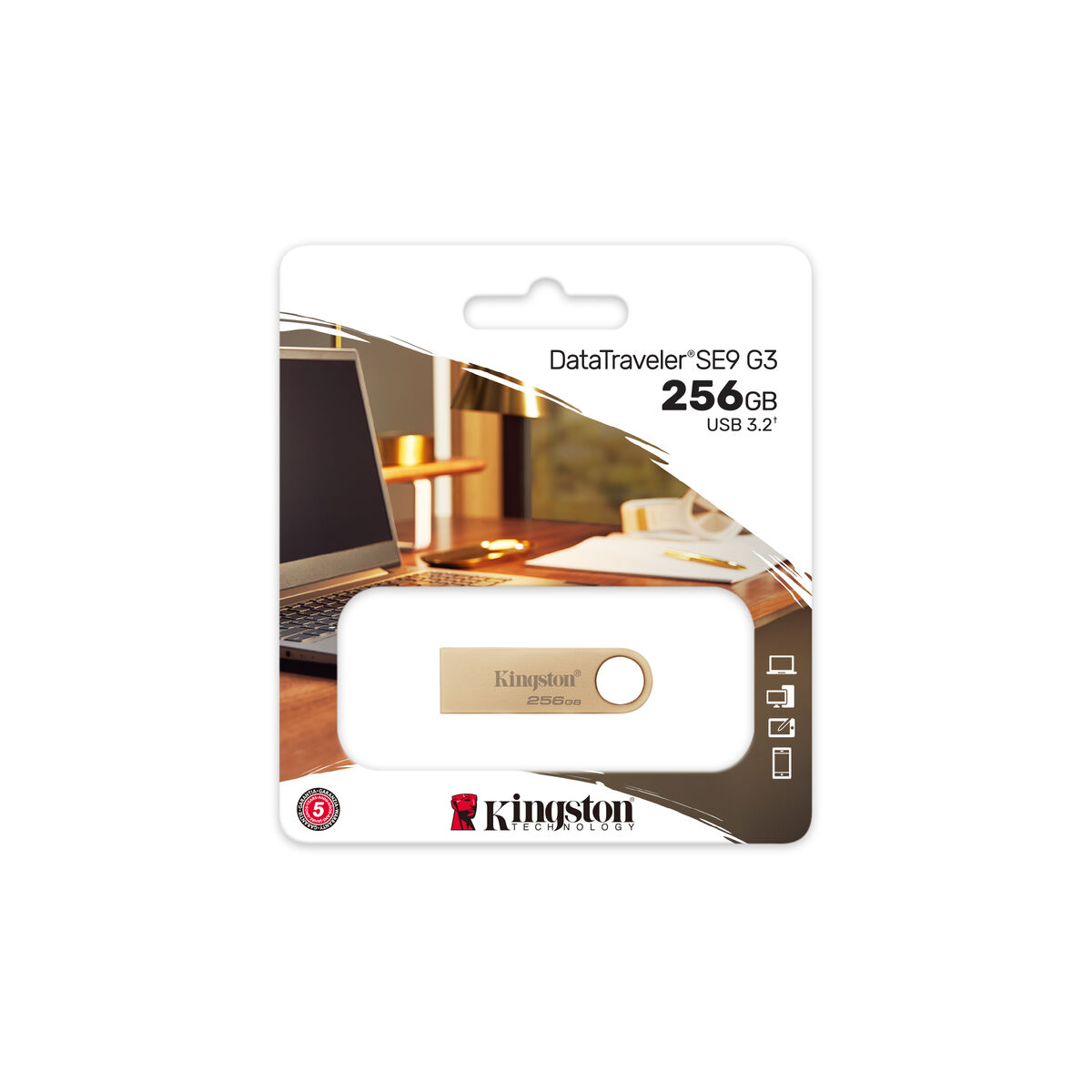 USВ-флешь память Kingston SE9 G3 Позолоченный 256 GB-3