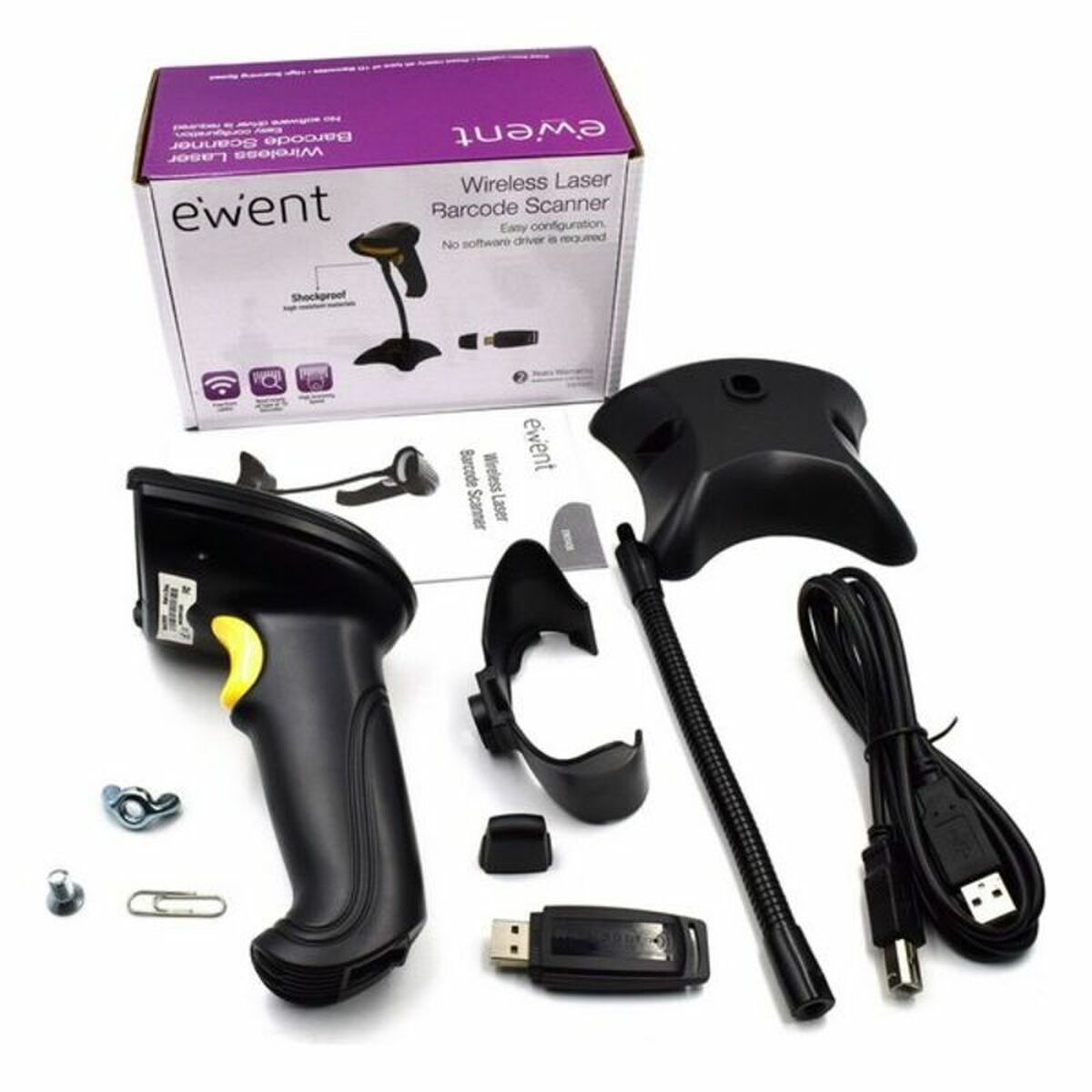 Сканер штрих-кода с подставкой Ewent EW3430 LED USB-3