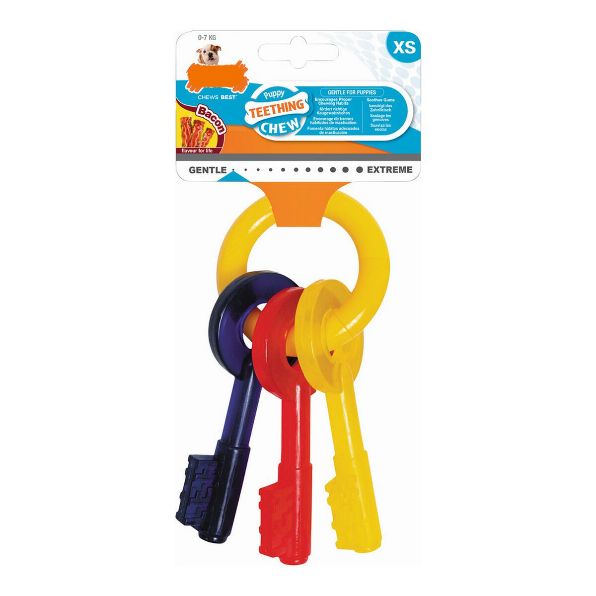 개 Teether Nylabone 키 베이컨 크기 L 나일론 열가소성 강아지-2