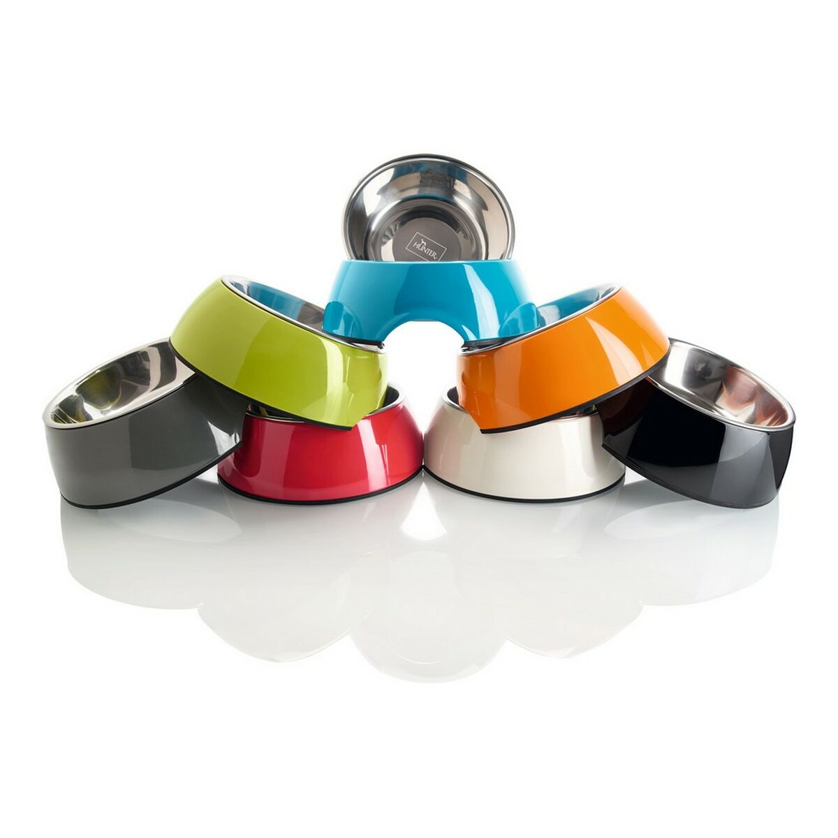 Кормушка для собак Hunter меламин Нержавеющая сталь Blue 160 ml (14,5 x 14,5 x 7 cm)-2