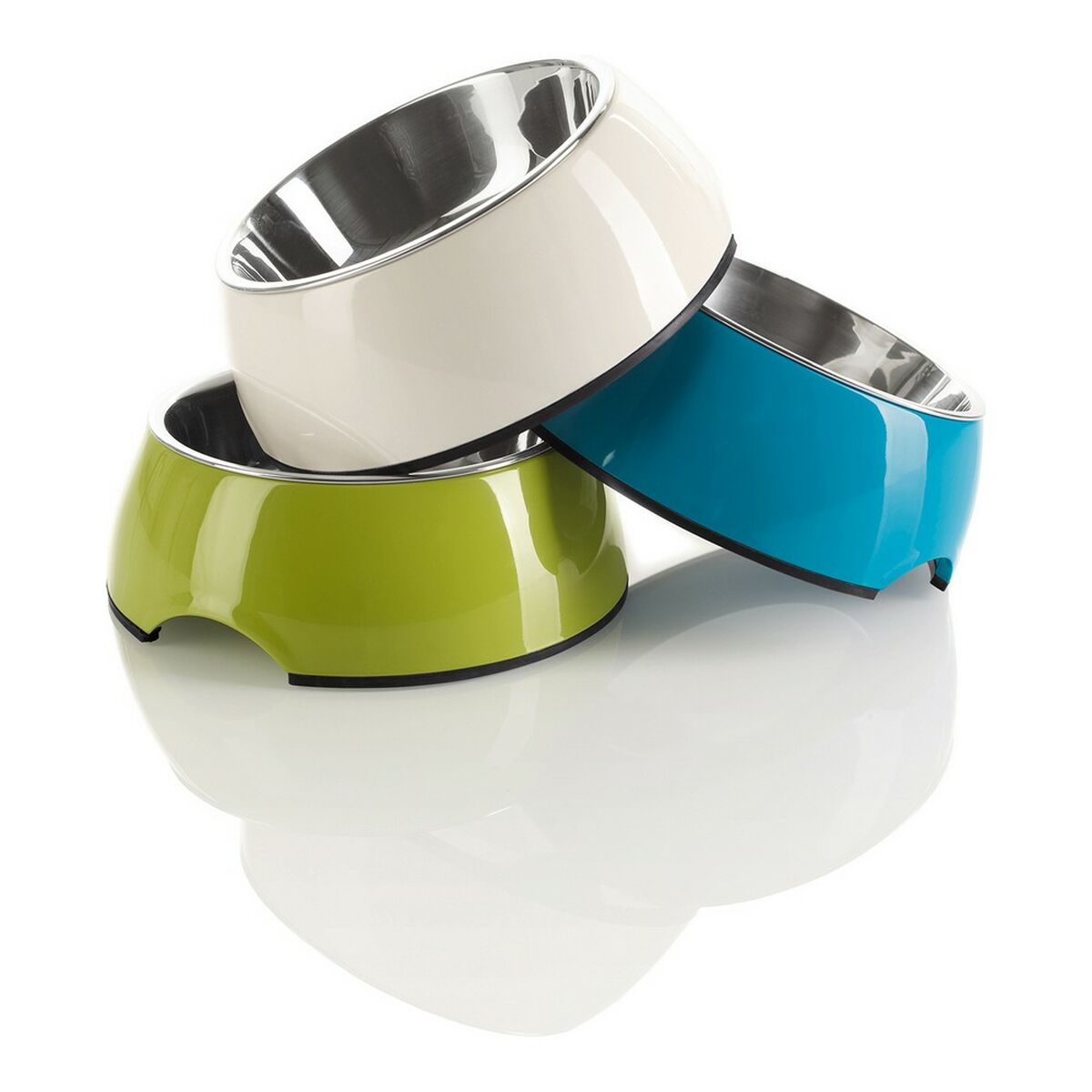 Кормушка для собак Hunter меламин Нержавеющая сталь Blue 160 ml (14,5 x 14,5 x 7 cm)-4