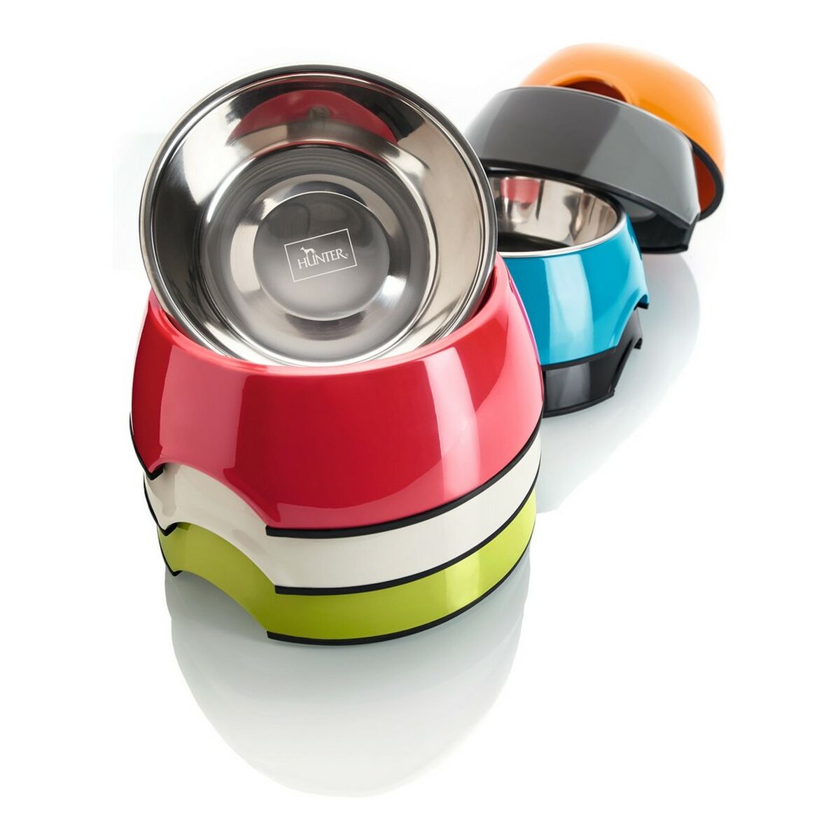 Кормушка для собак Hunter меламин Нержавеющая сталь Blue 160 ml (14,5 x 14,5 x 7 cm)-6