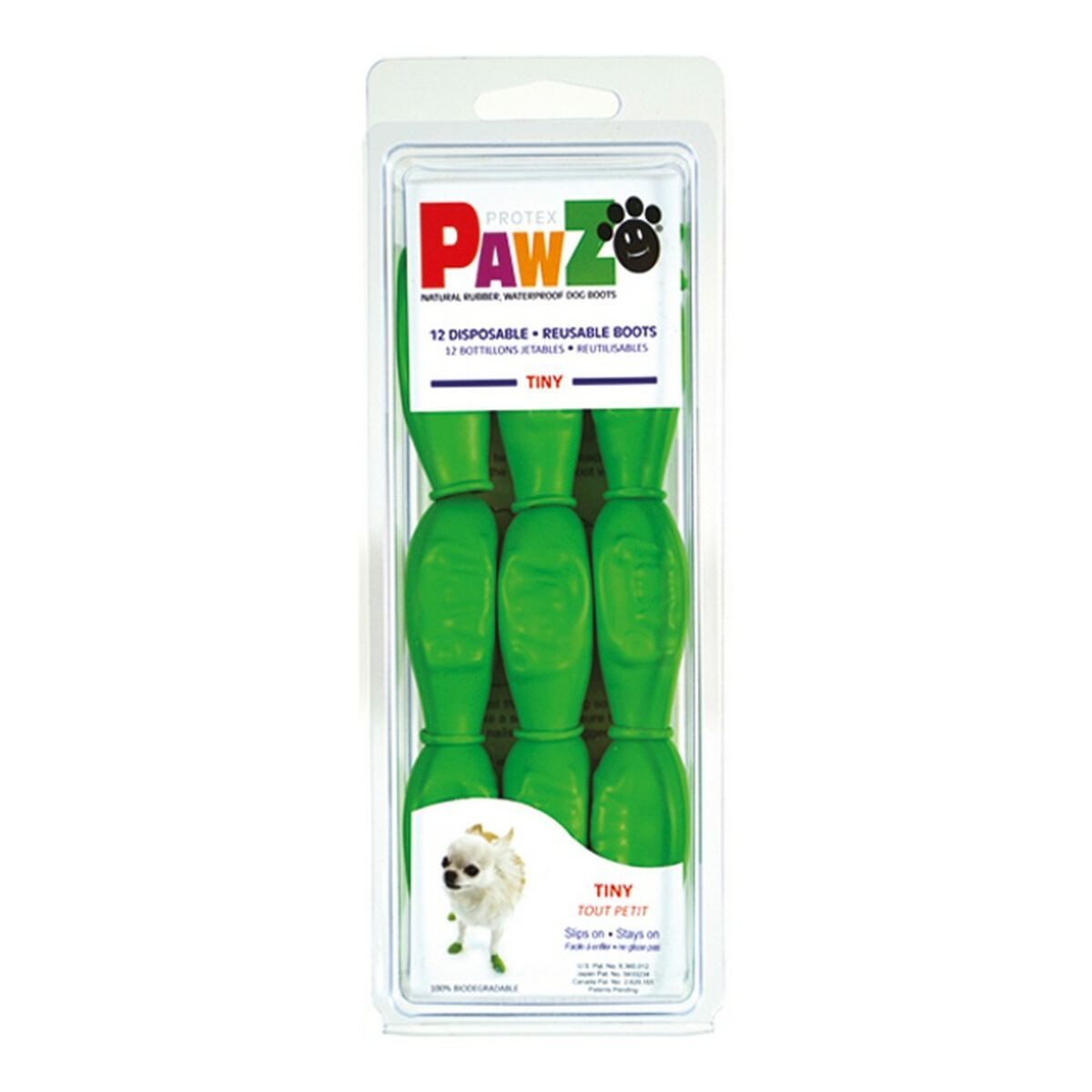 Pawz Shoes Dog 12 pieces Green