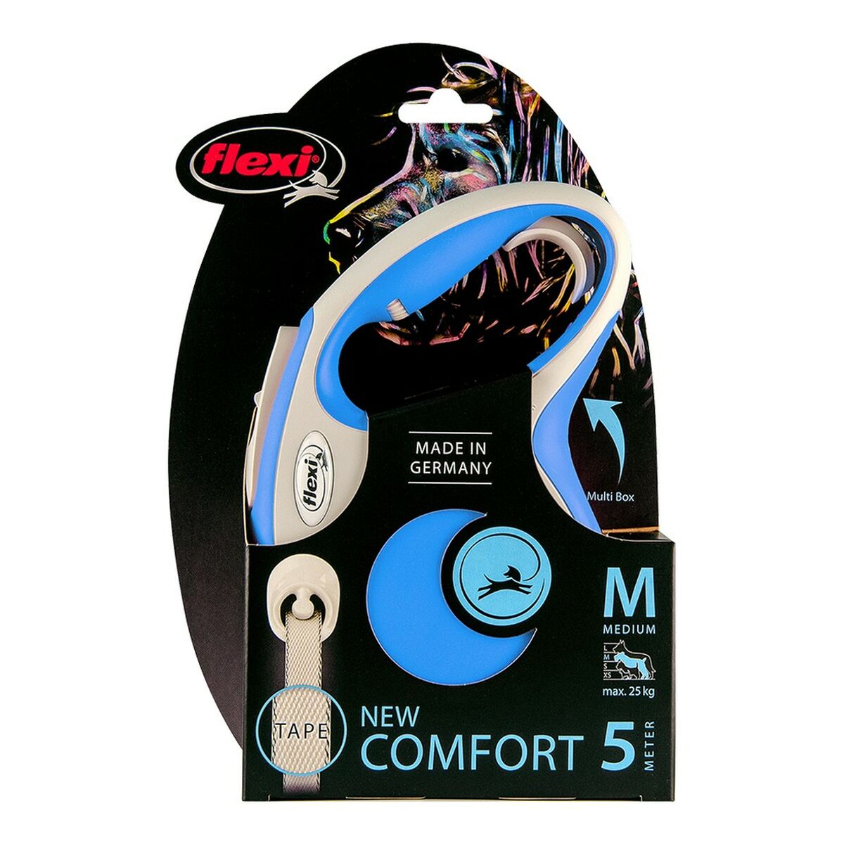 Laisse pour chien Flexi NEW COMFORT Bleu Taille M-2