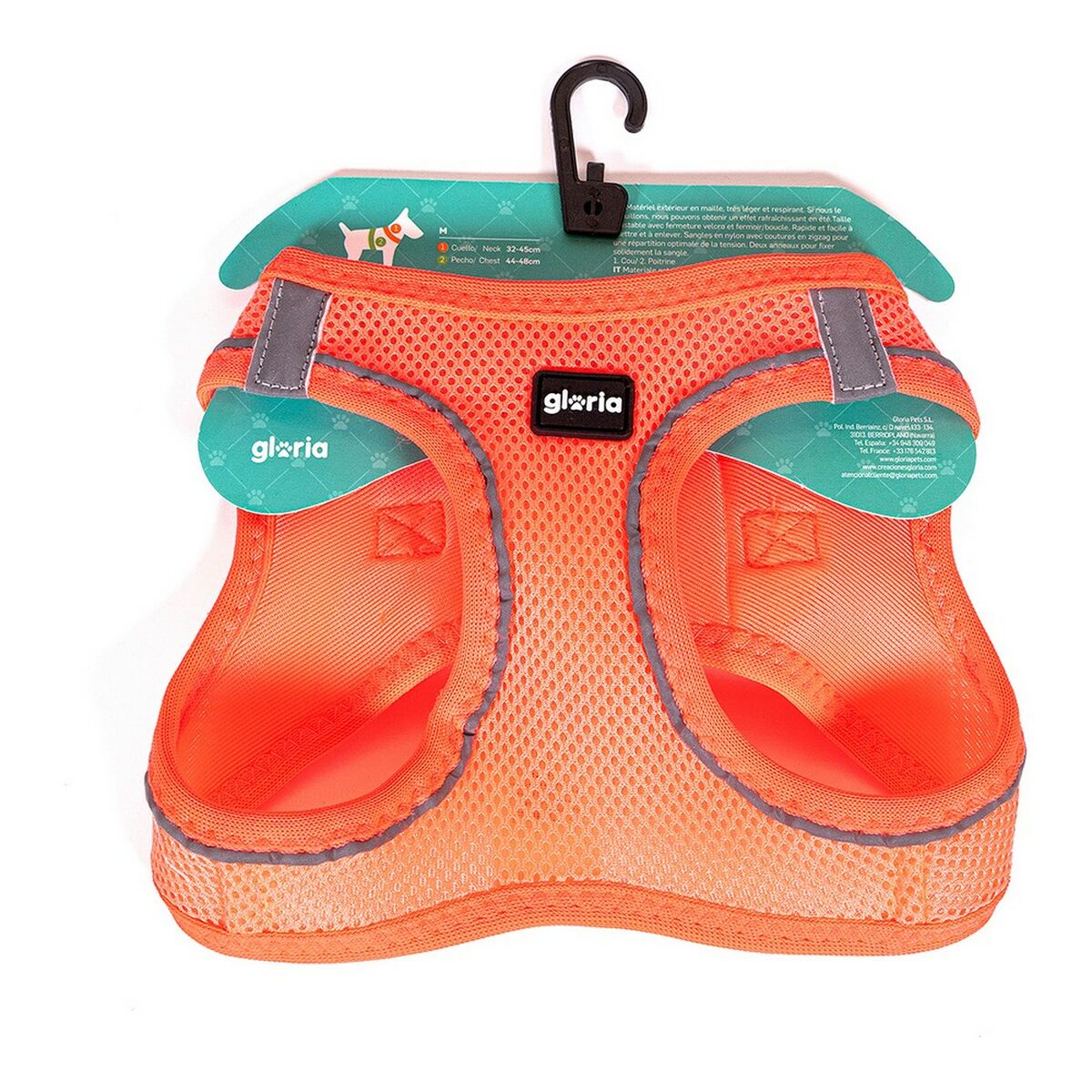 Arnés para perros Gloria Air Mesh Trek Star Ajustable Naranja L (33,4-35 cm)-4