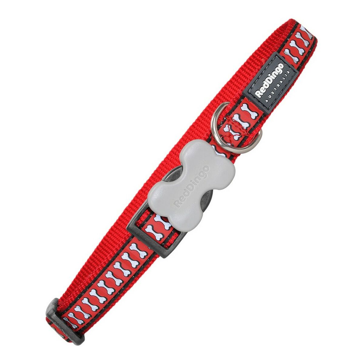 Collare per cani Red Dingo Osso Riflettente Rosso (2 x 31-47 cm)