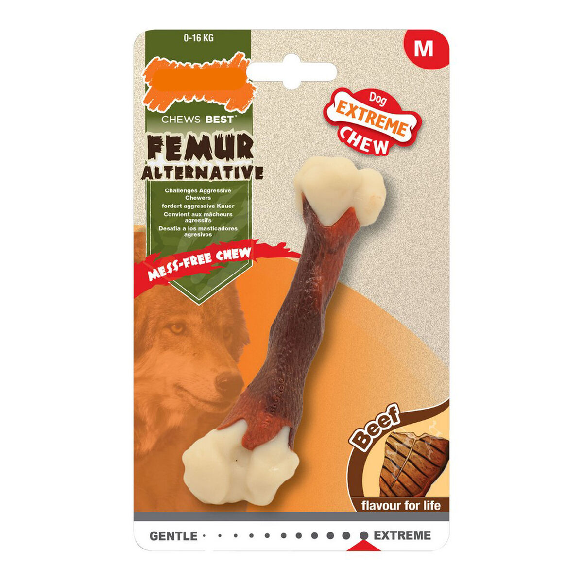 Cortador de dentes para cães Nylabone Extreme Chew Femur Vitela Tamanho XL Nylon Carne Bovina