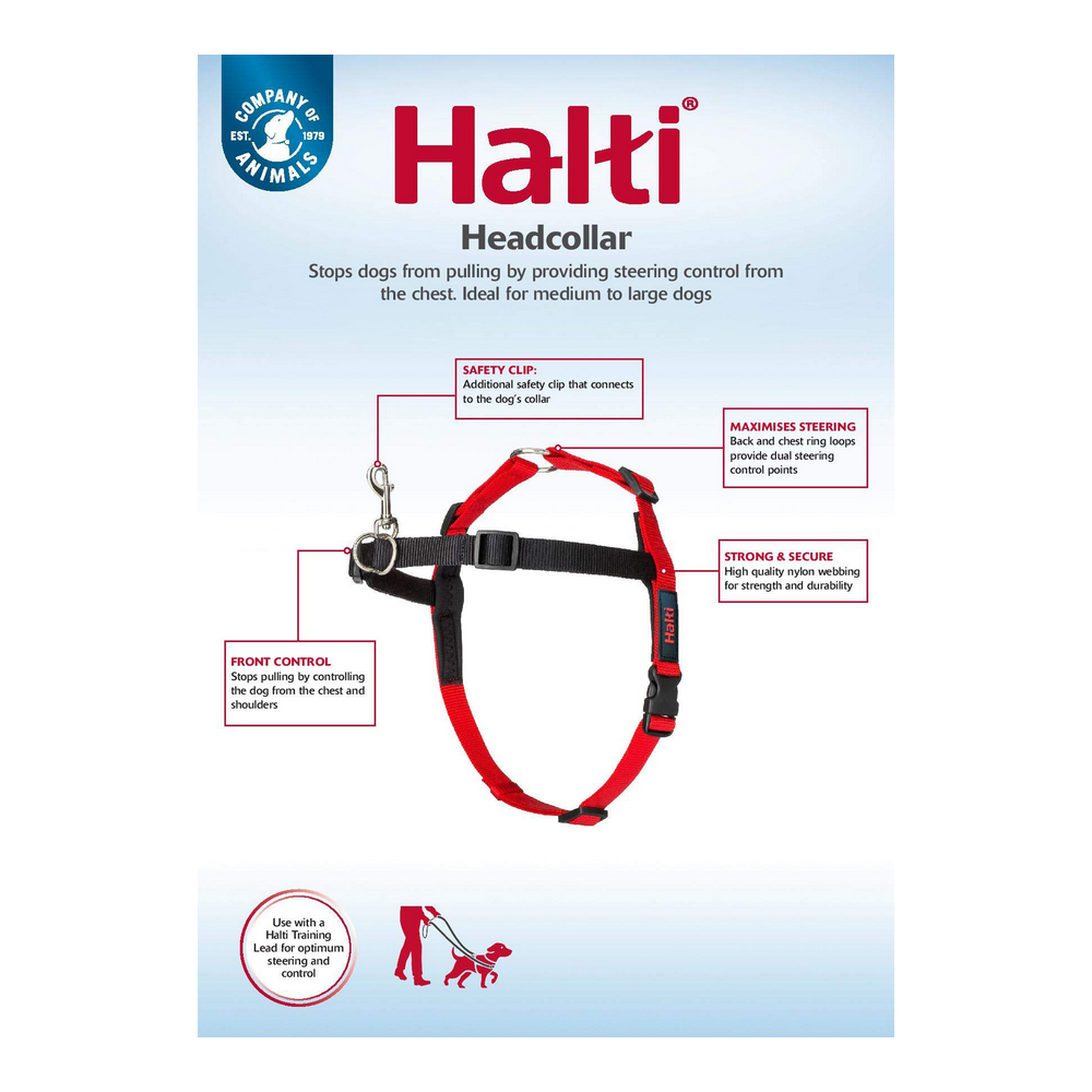 Company of Animals Halti Dog Harness Black/Red Size S (36-64 cm)-4