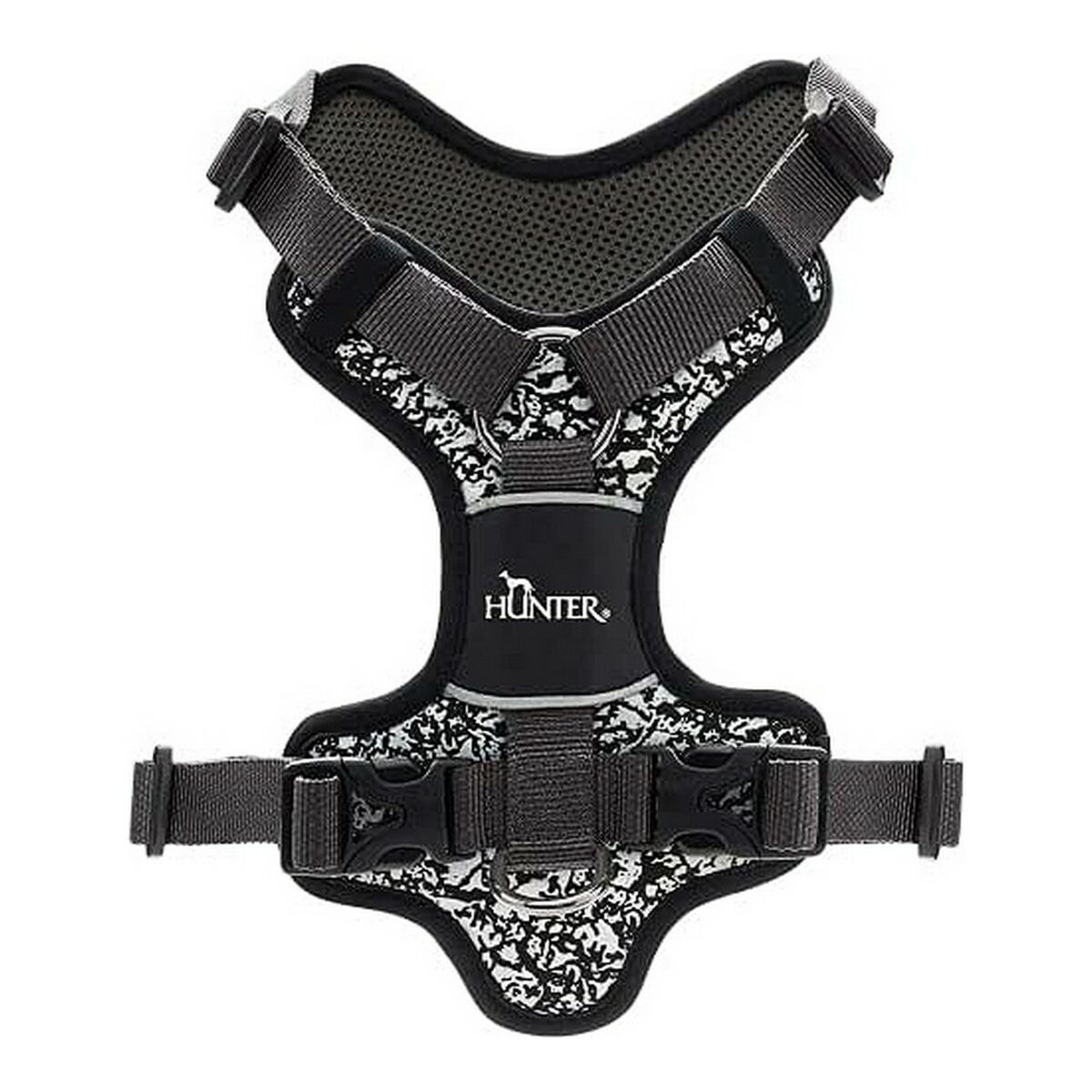 Hundegeschirr Hunter Divo reflektierend Schwarz/Grau Größe S (45-56 cm)-2