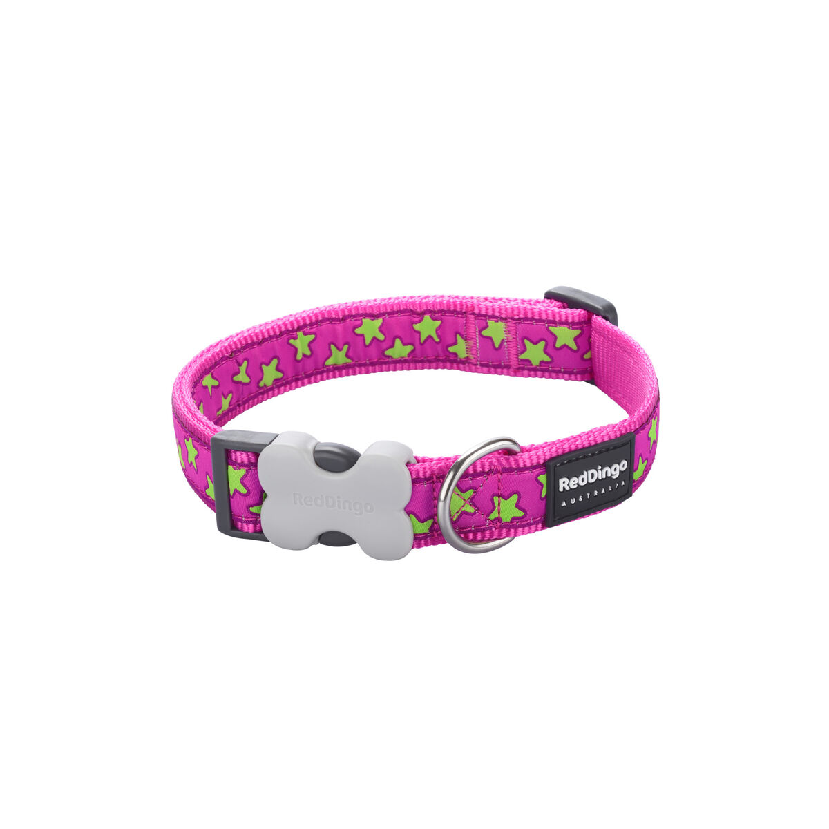 Собачий ошейник Red Dingo STYLE STARS LIME ON HOT PINK 31-47 cm-2