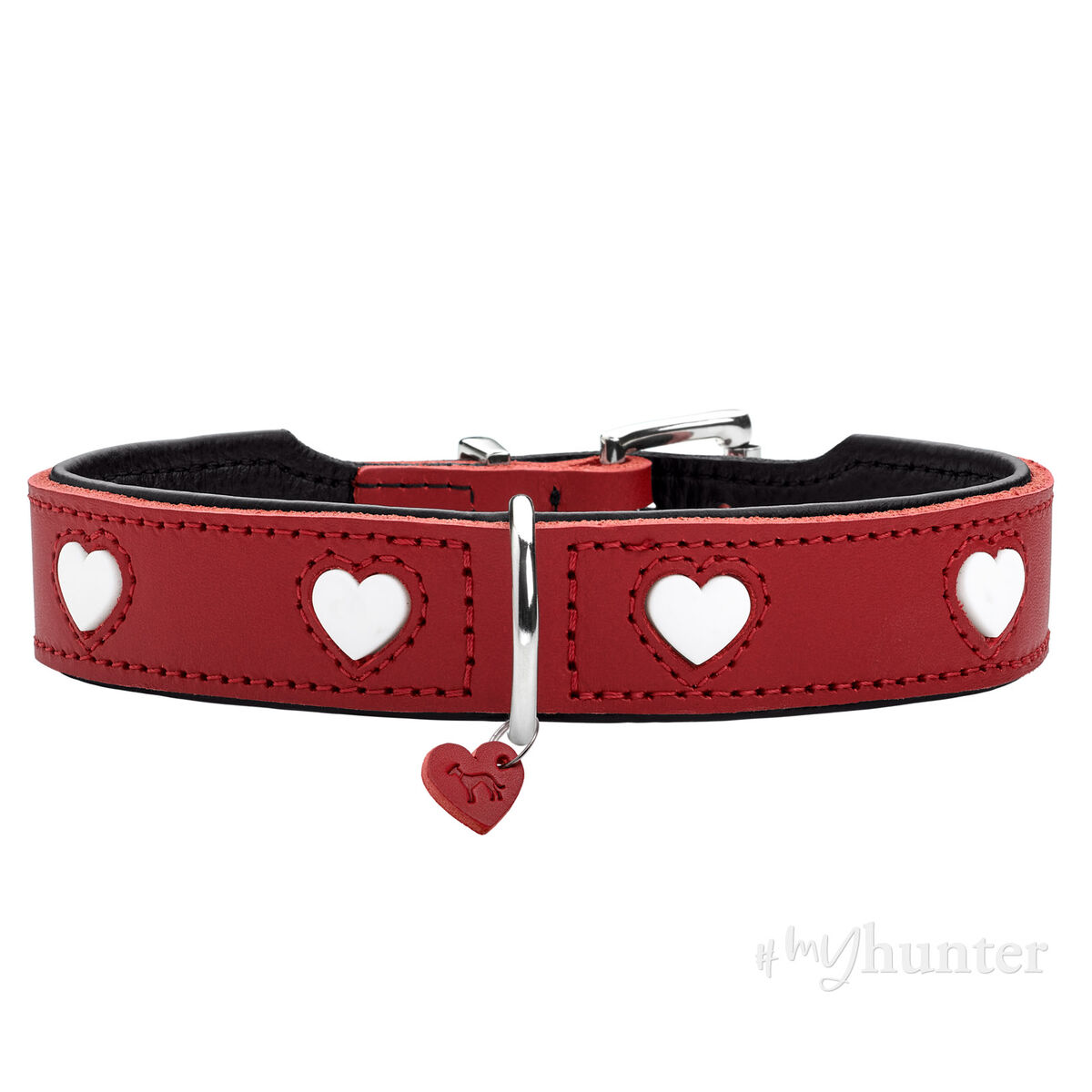 Coleira de cão Hunter Love XS/S 30-34 cm Rojo/Branco-4