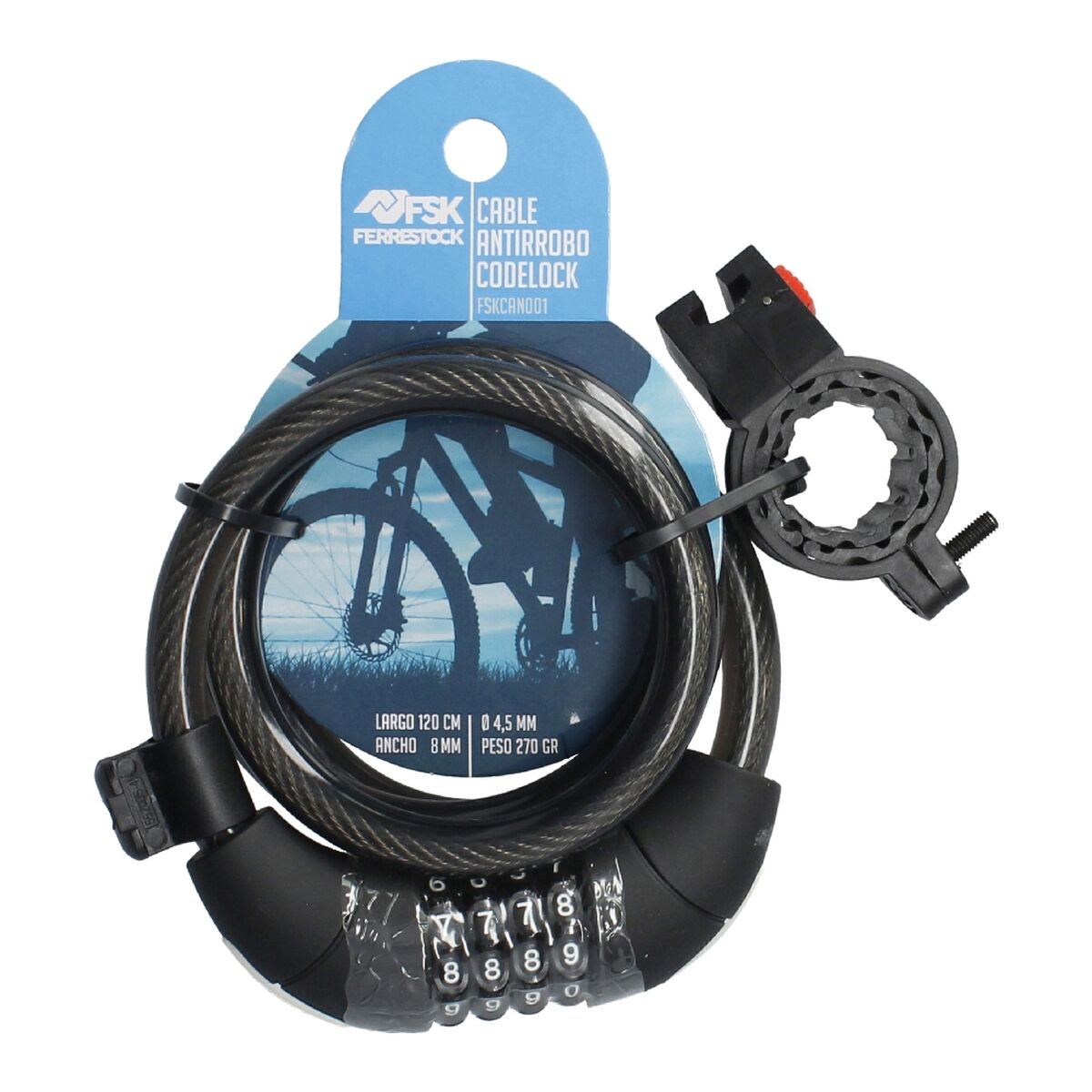 Кабель с замком Ferrestock 8 mm 120 cm-2